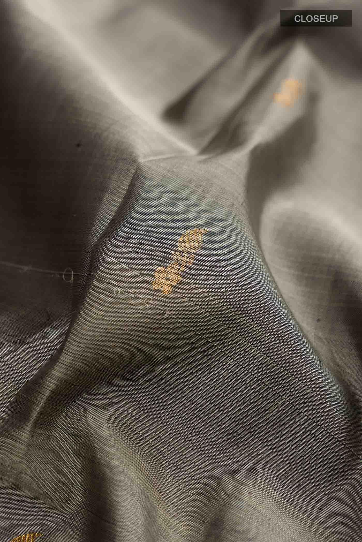 Grey Kanjivaram Silk Saree - Image 2