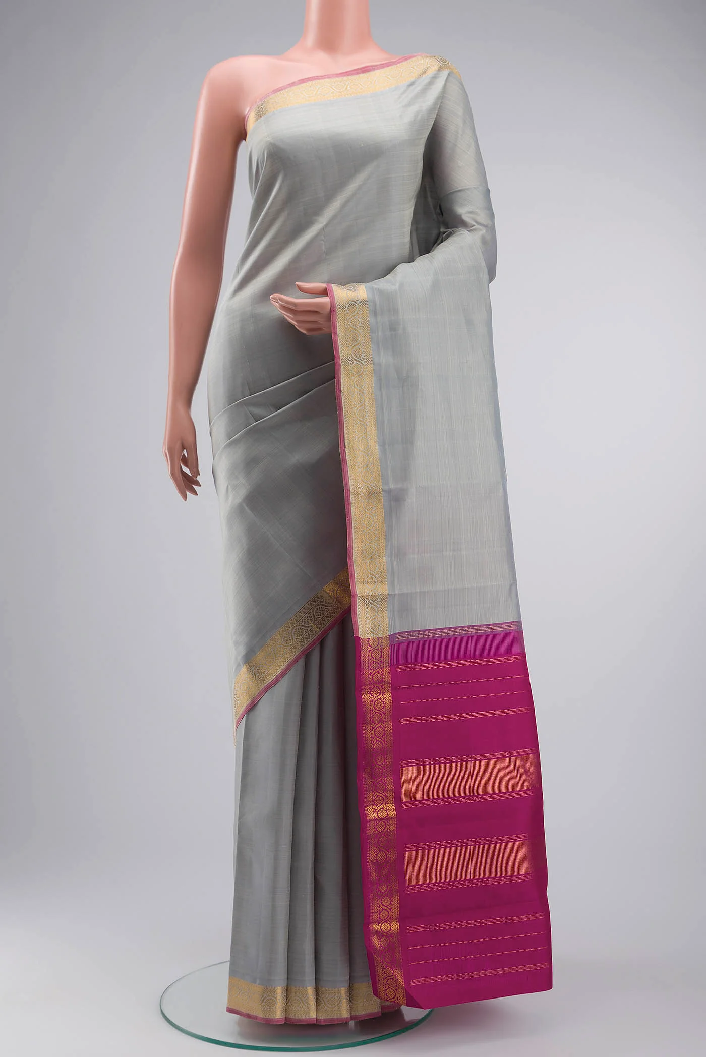 Grey Kanjivaram Silk Saree