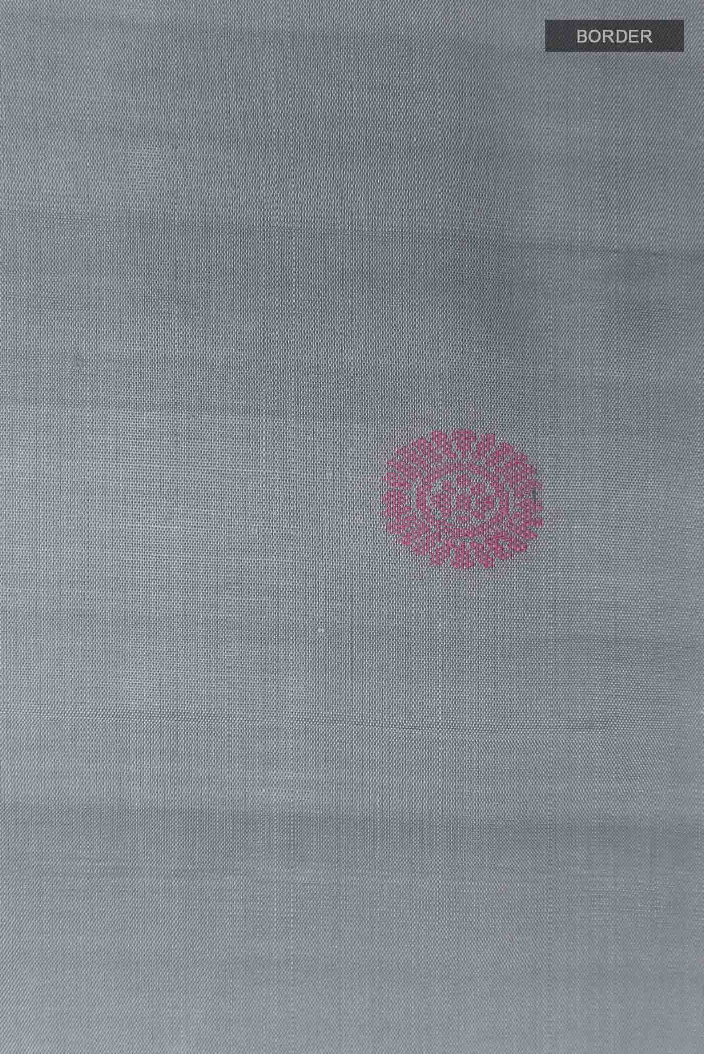 Grey Kanchipuram Silk Saree - Image 3