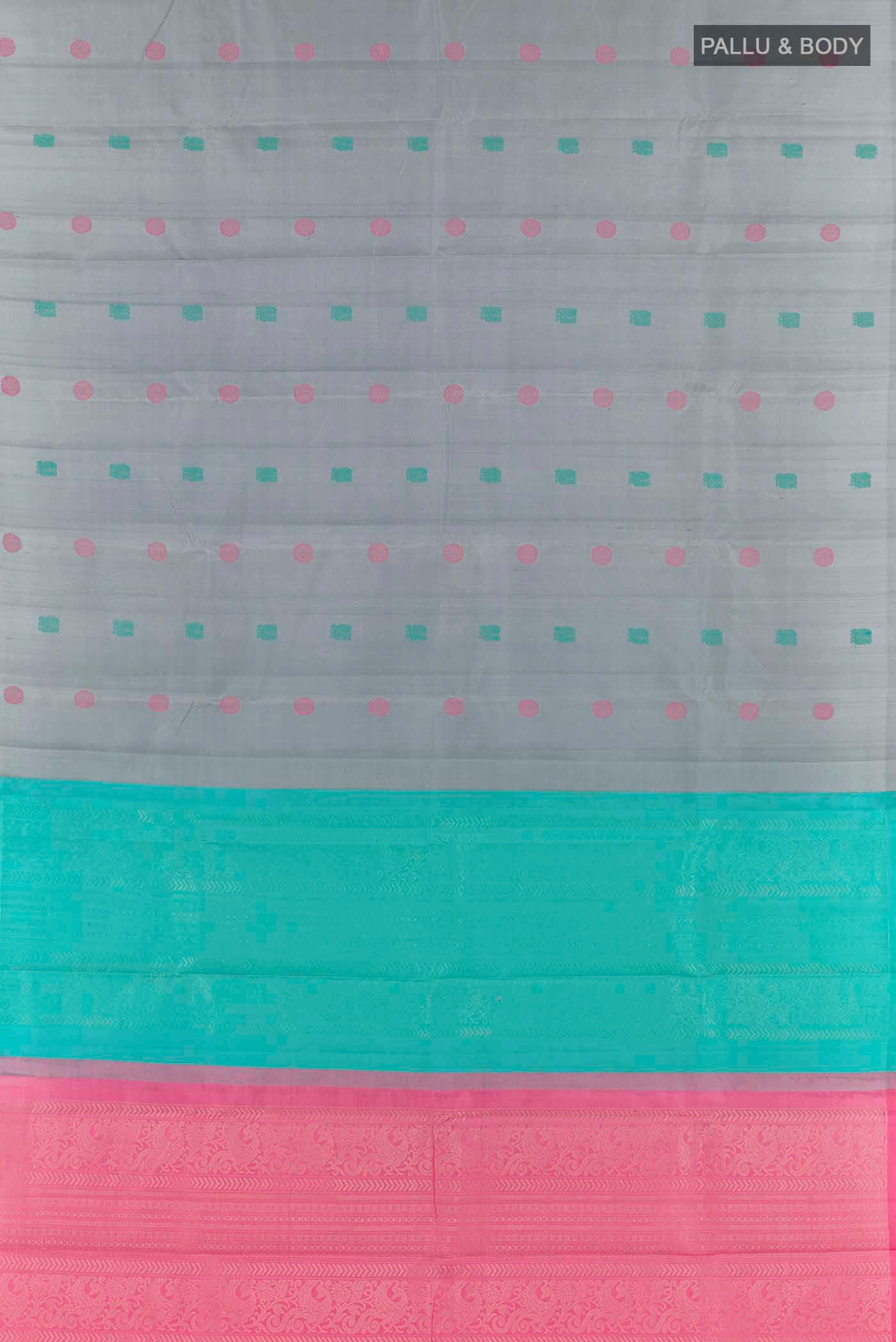 Grey Kanchipuram Silk Saree - Image 6