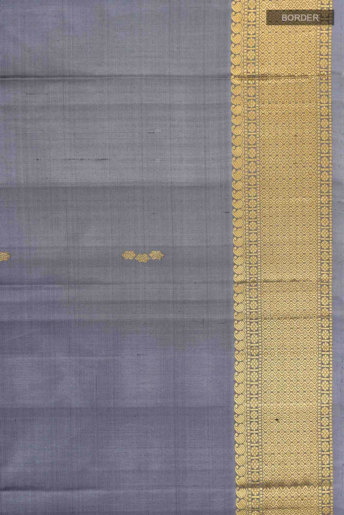 Grey Kanchipuram Silk Saree - Image 5