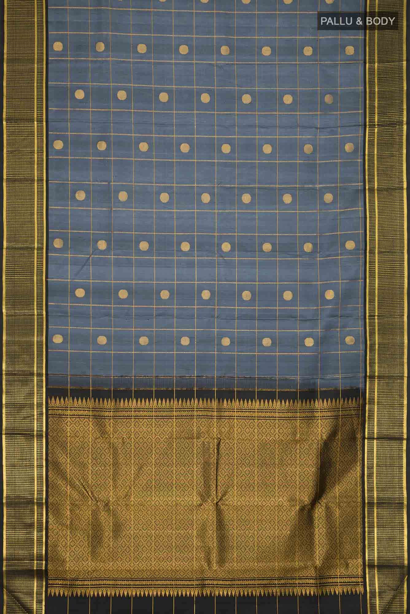 Grey Kanjivaram Silk Saree - Image 4