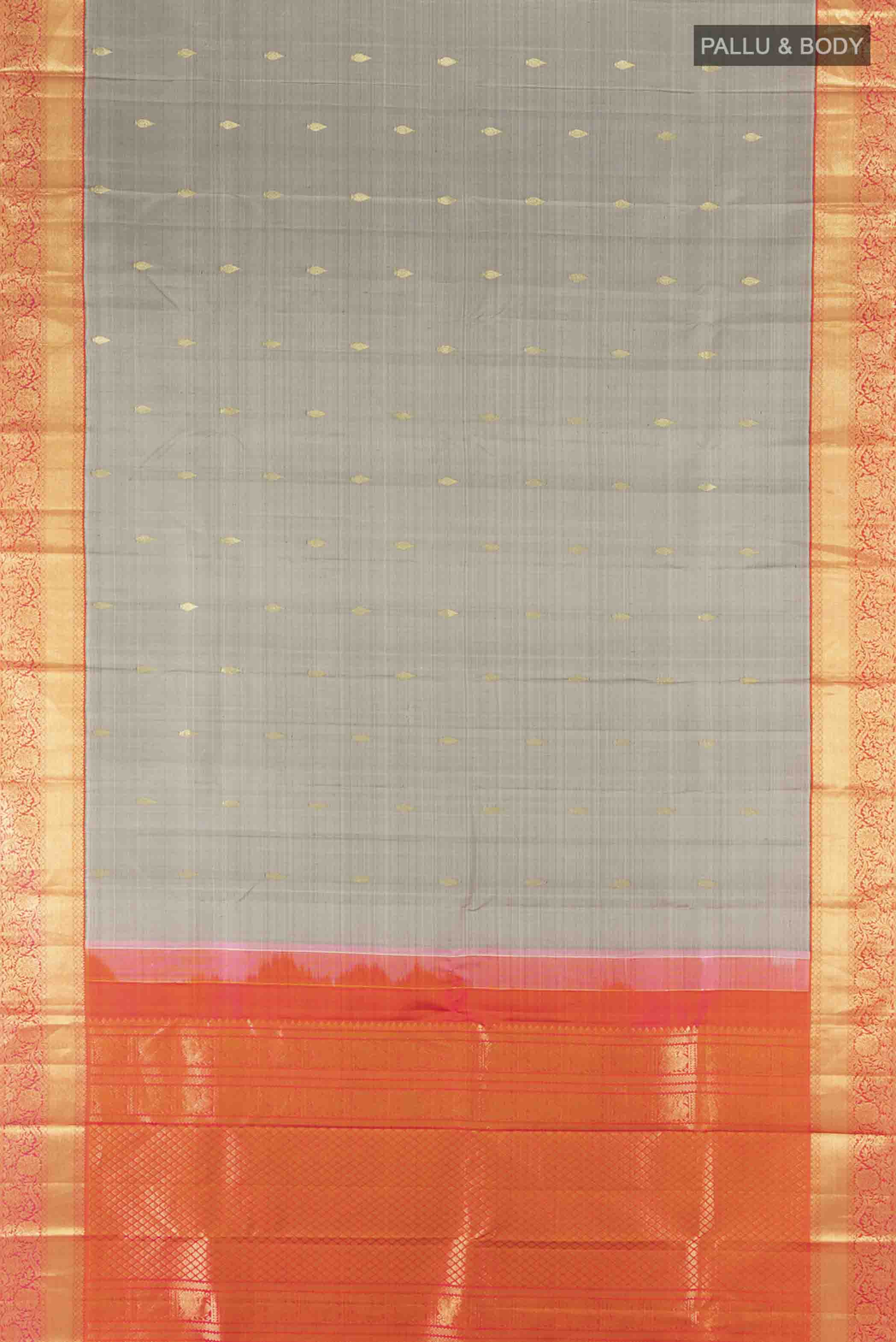 Grey Kanjivaram Silk Saree - Image 5