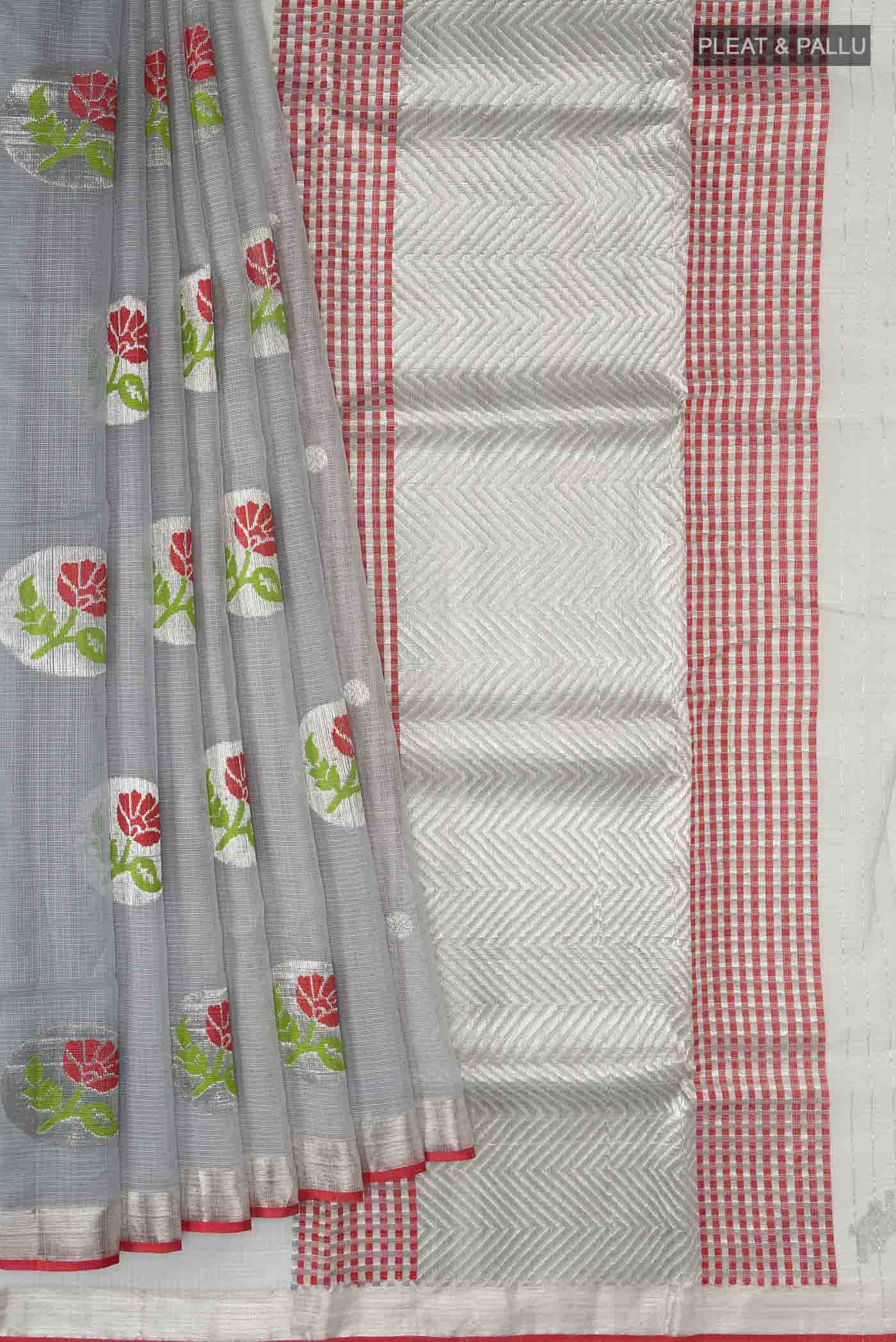 Grey Kota Silk Saree - Image 4