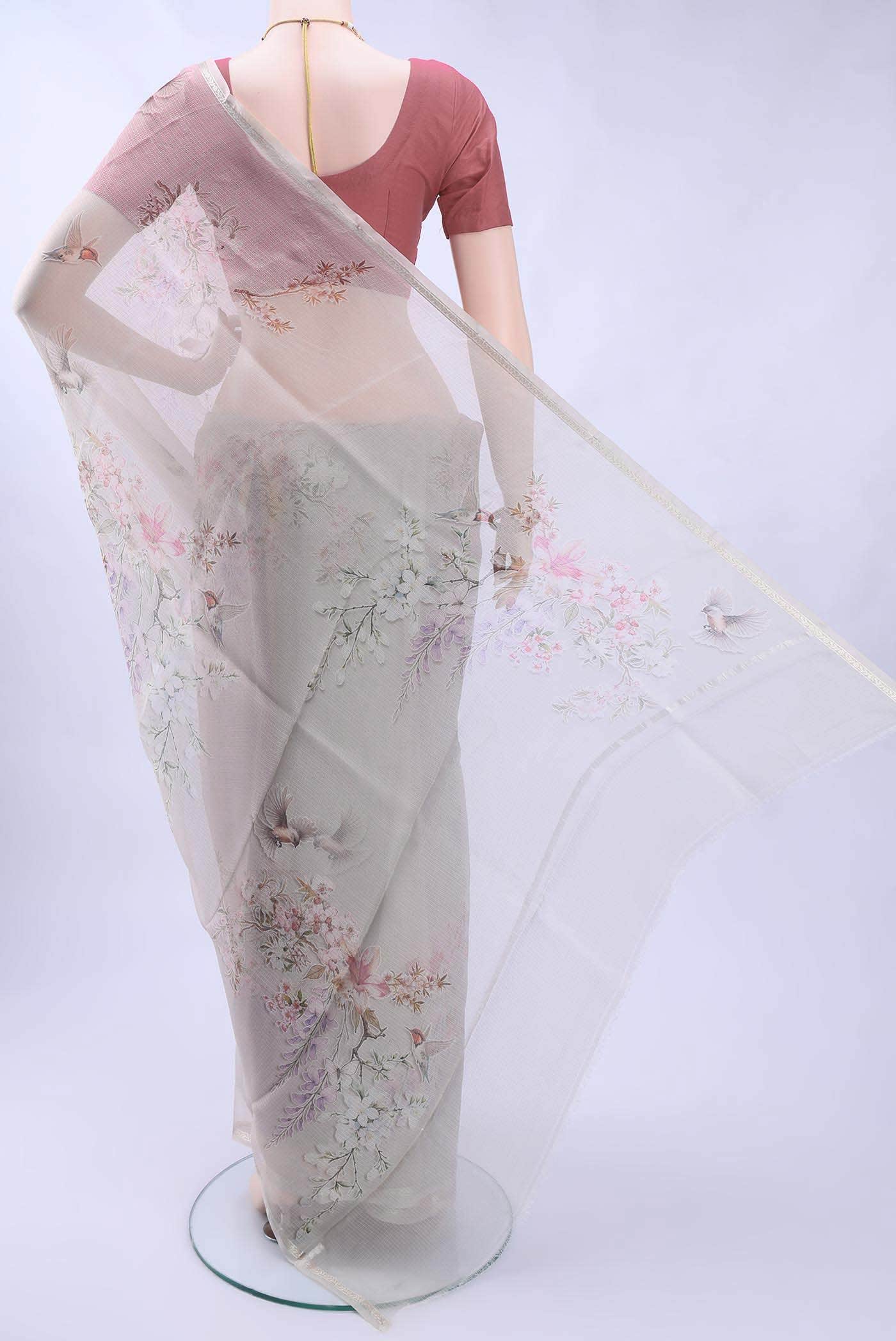Grey Kota Silk Saree - Image 2