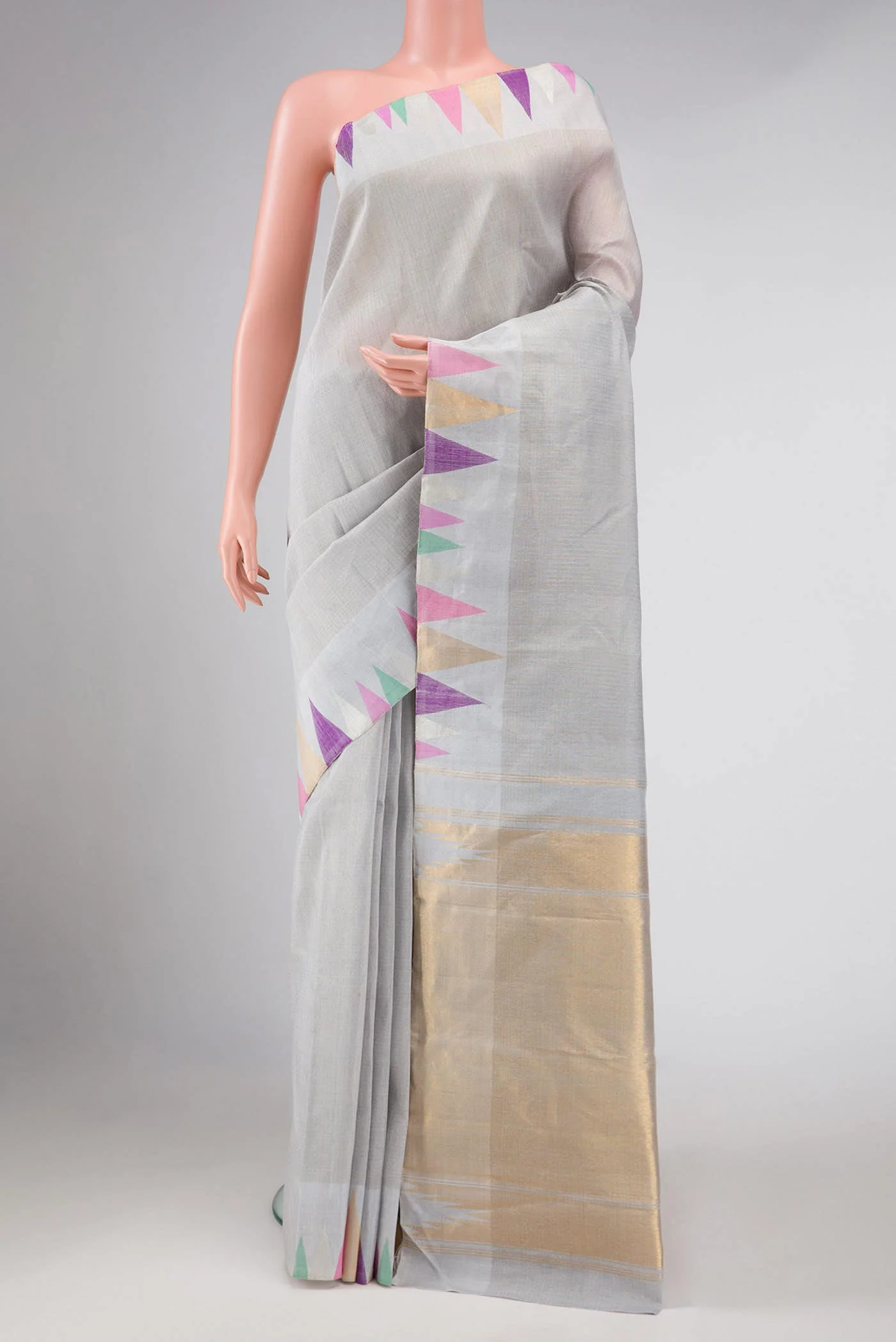 Grey Linen Saree