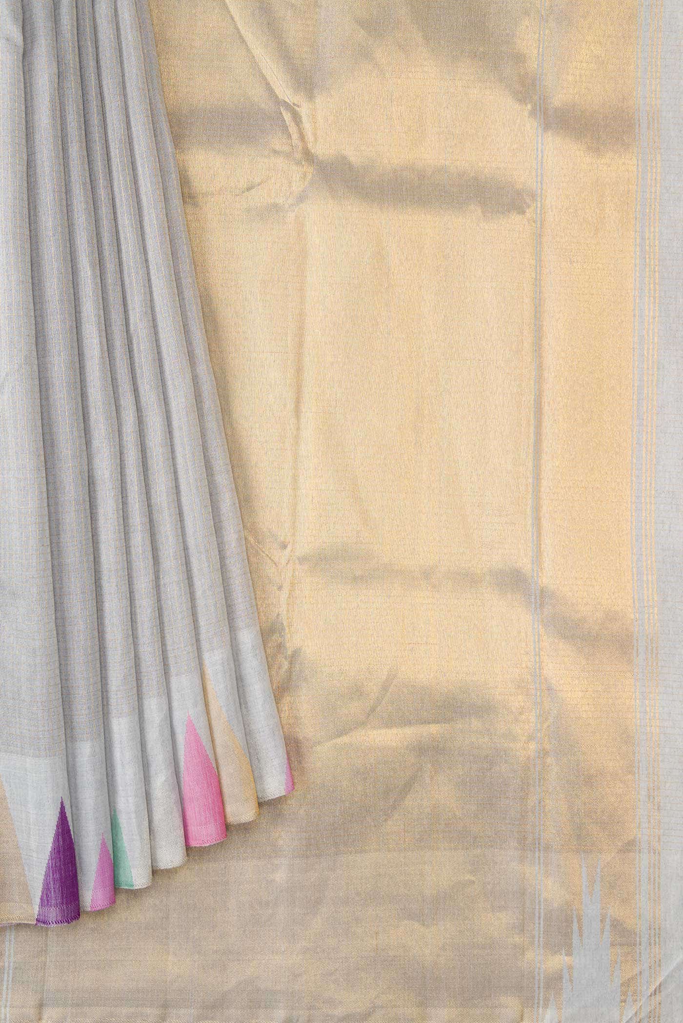 Grey Linen Saree - Image 2