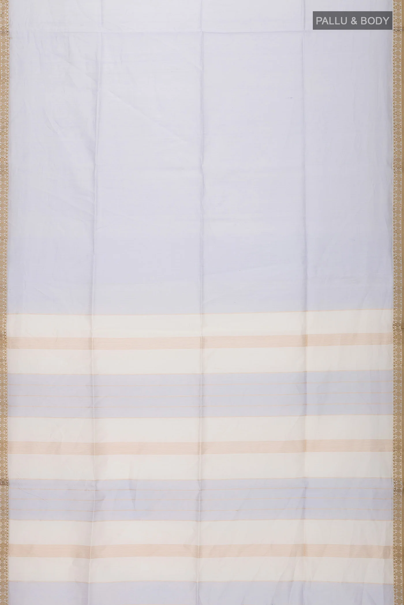 Grey Maheshwari Silk Cotton Saree - Image 3