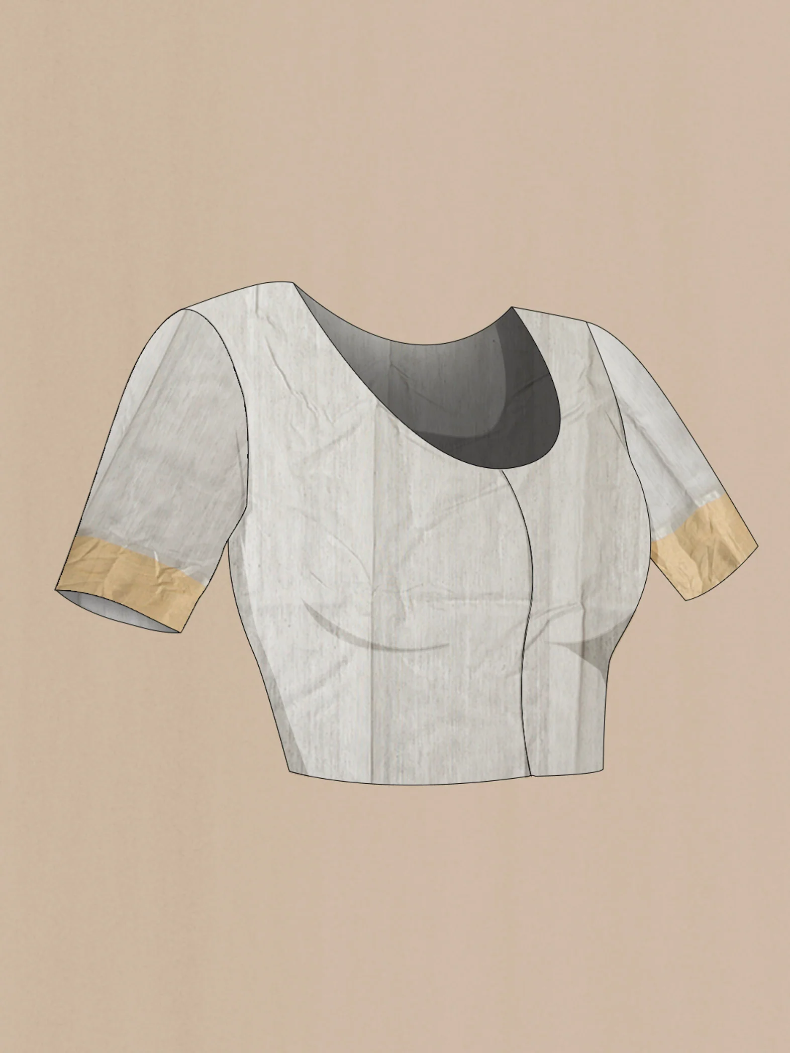 Grey Chanderi Silk Cotton Saree - Image 4