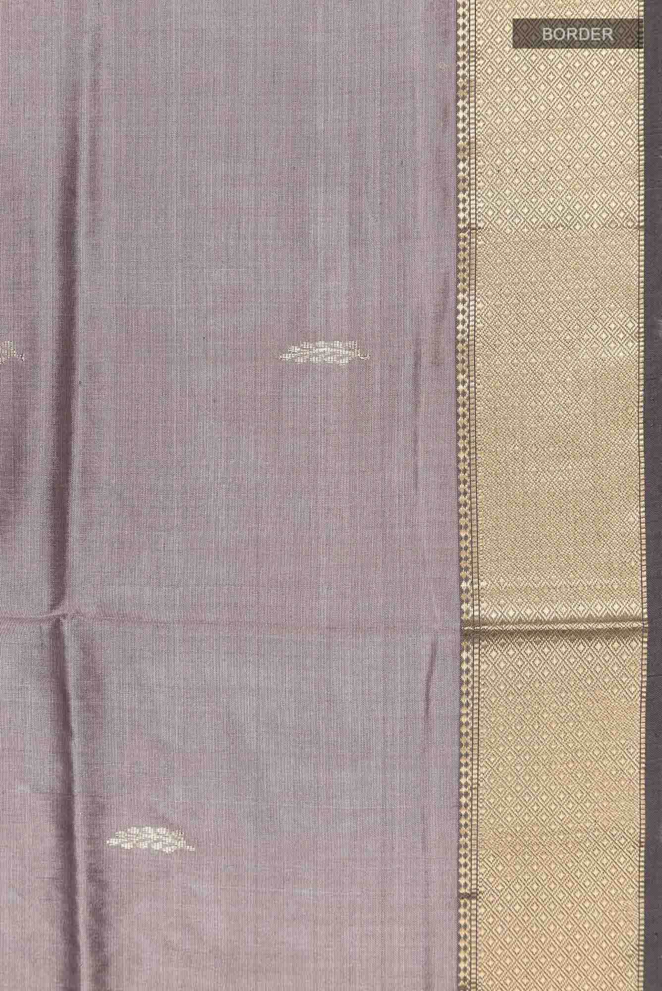 Grey Maheshwari Silk Saree - Image 4