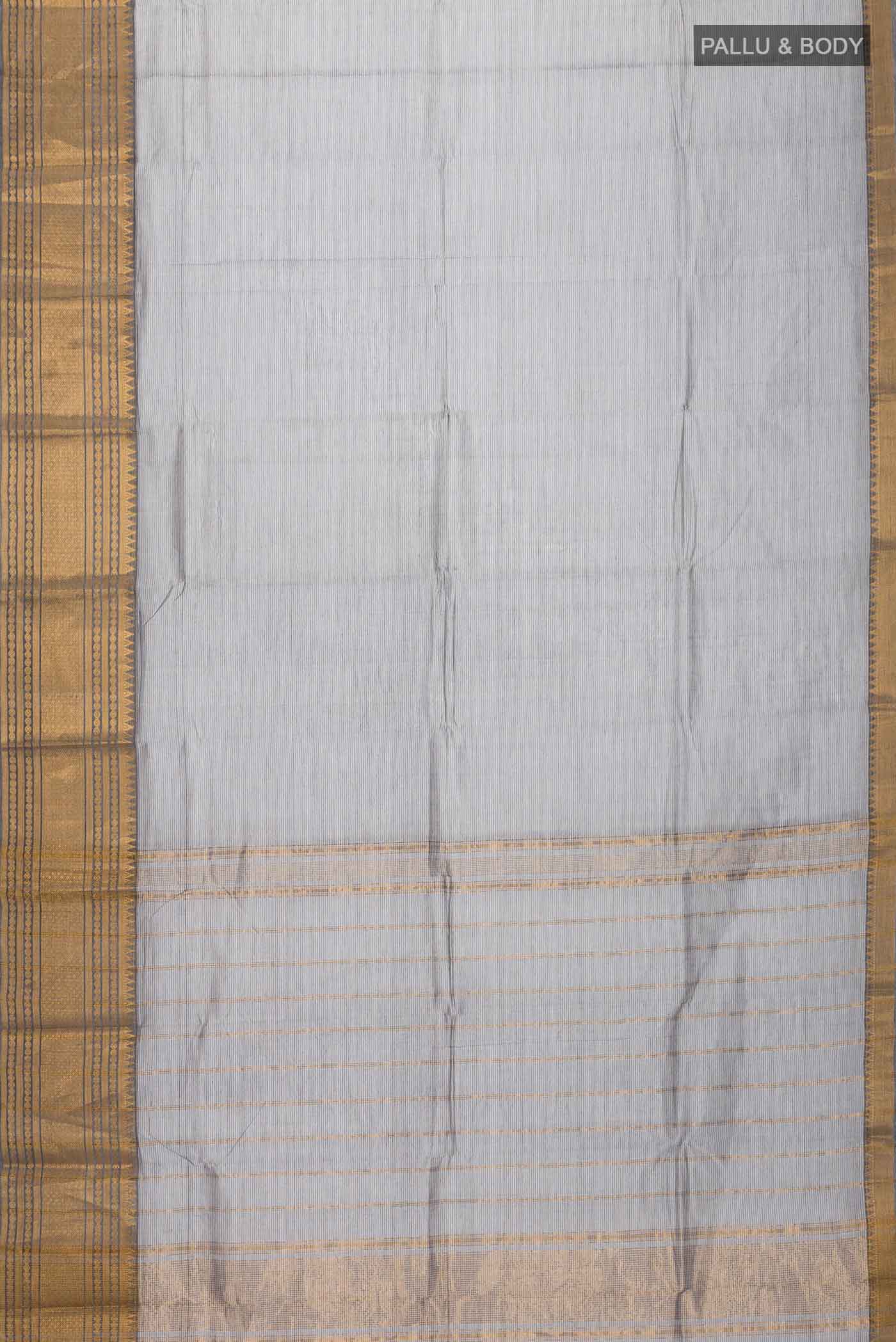 Grey Mangalagiri Cotton Saree - Image 3