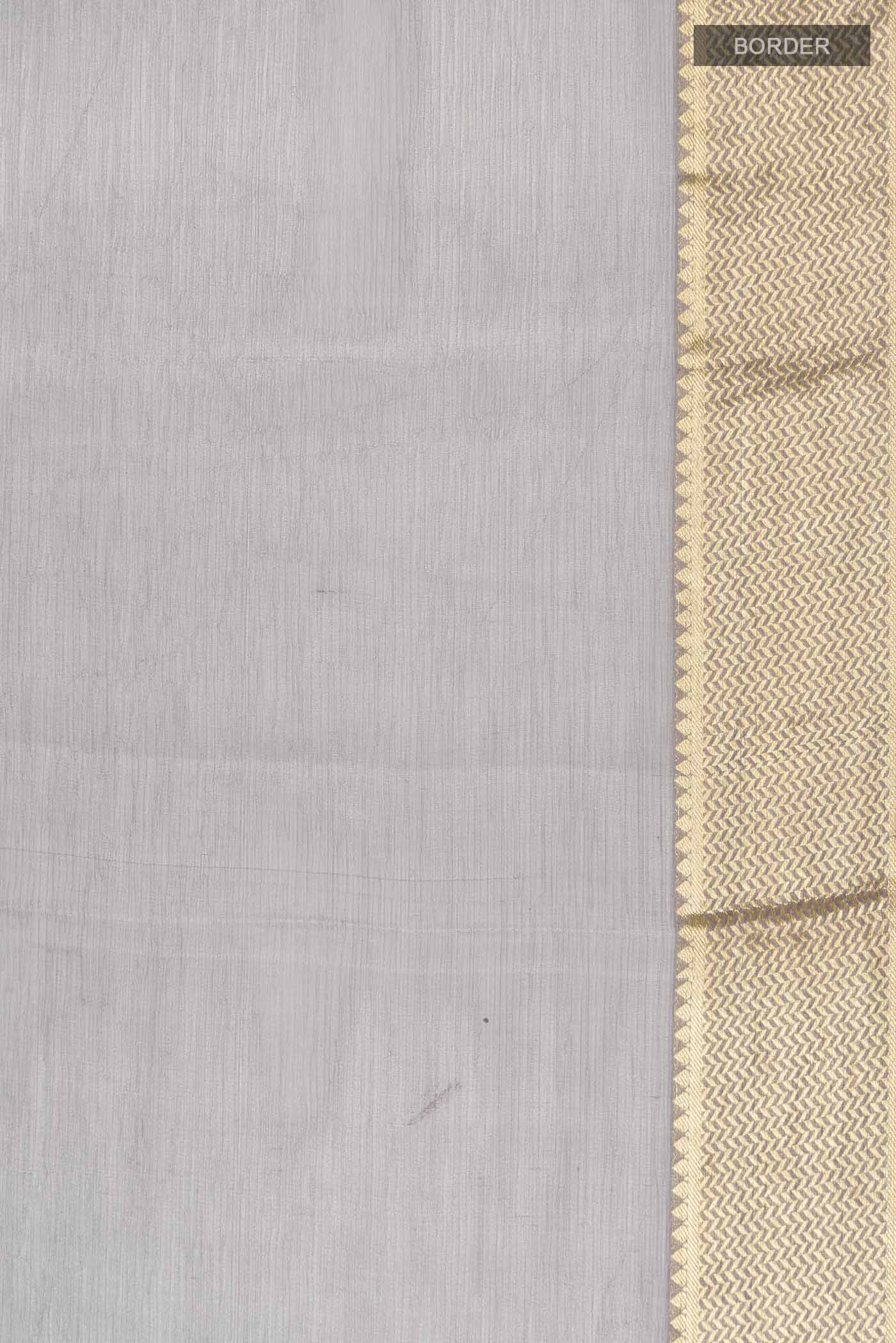 Grey Mysore Chiffon Saree - Image 3