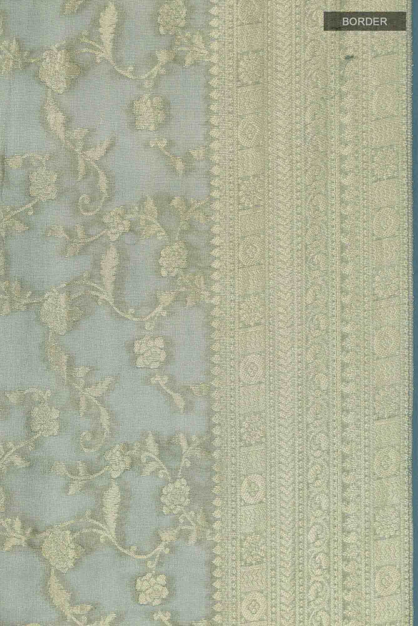 Grey Mysore Georgette Saree - Image 5