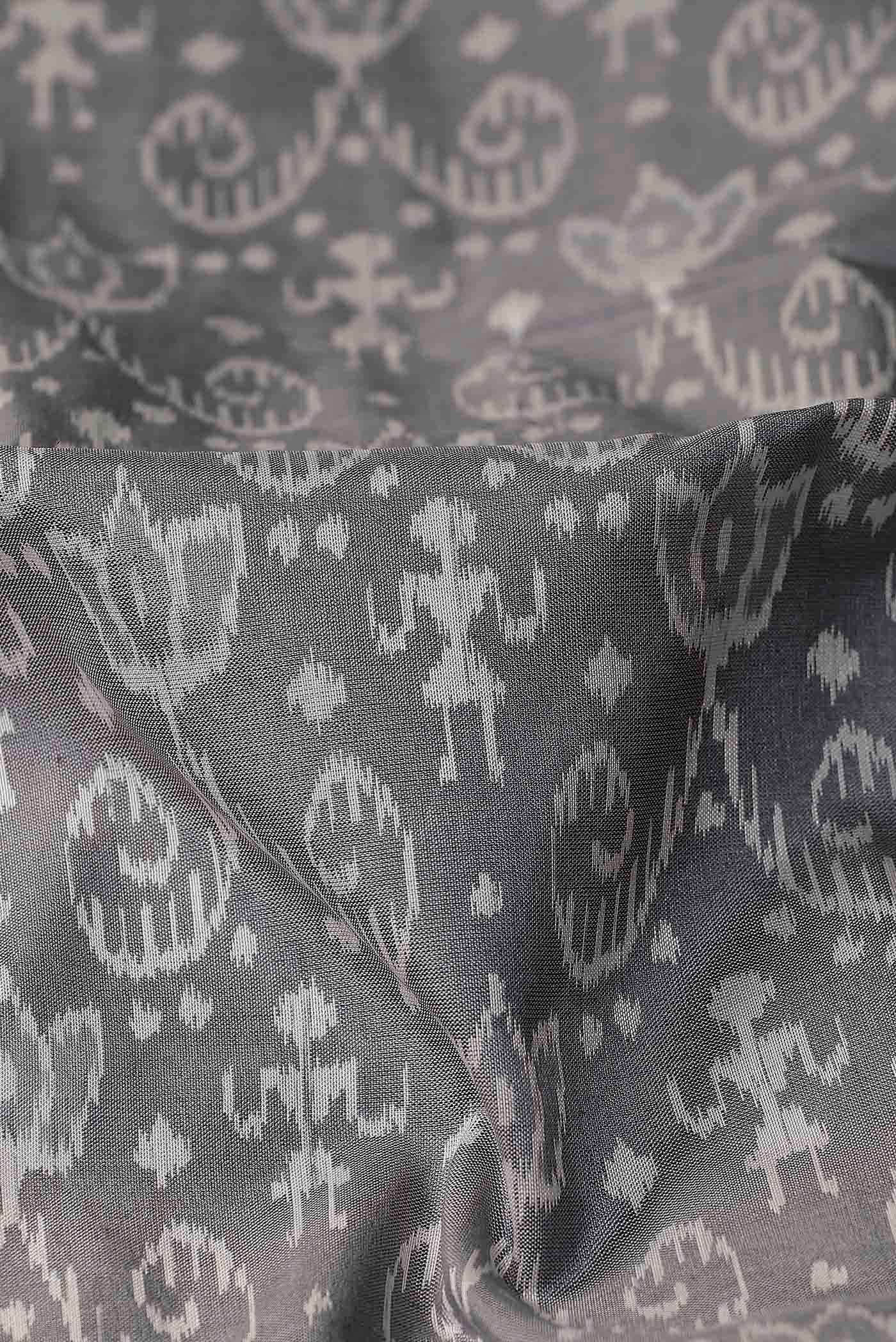 Grey Orissa Silk Saree - Image 3