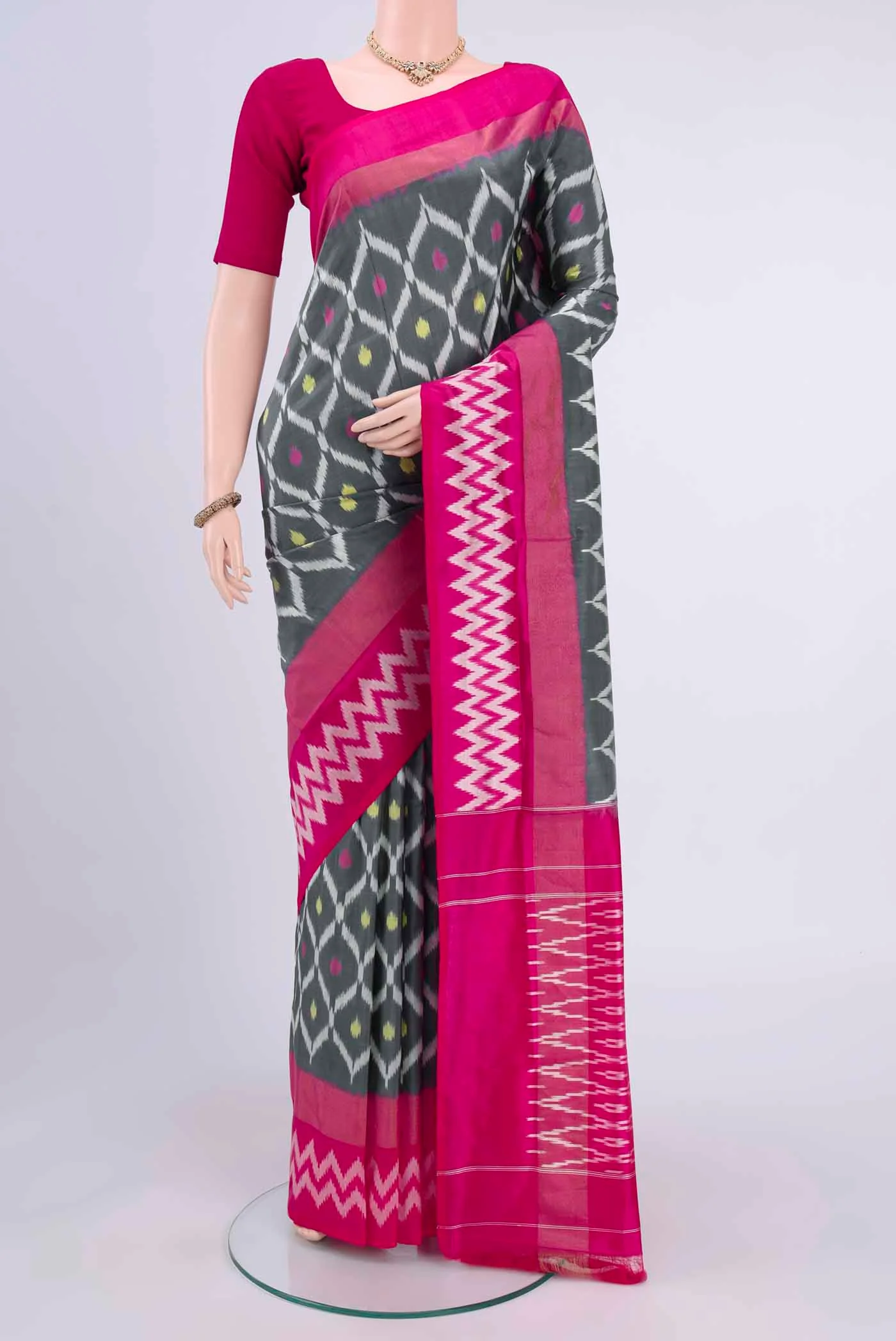 Grey Pochampally Saree