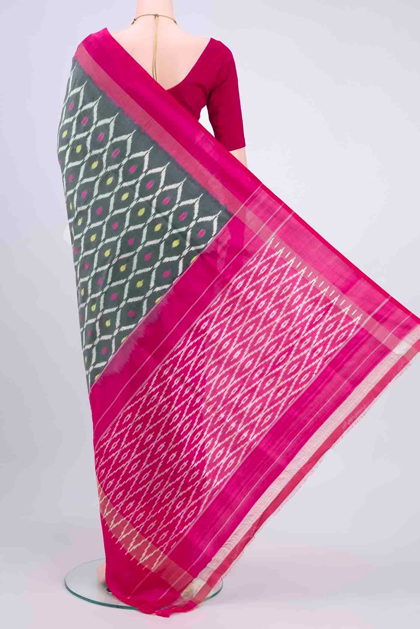 Grey Pochampally Saree - Image 3