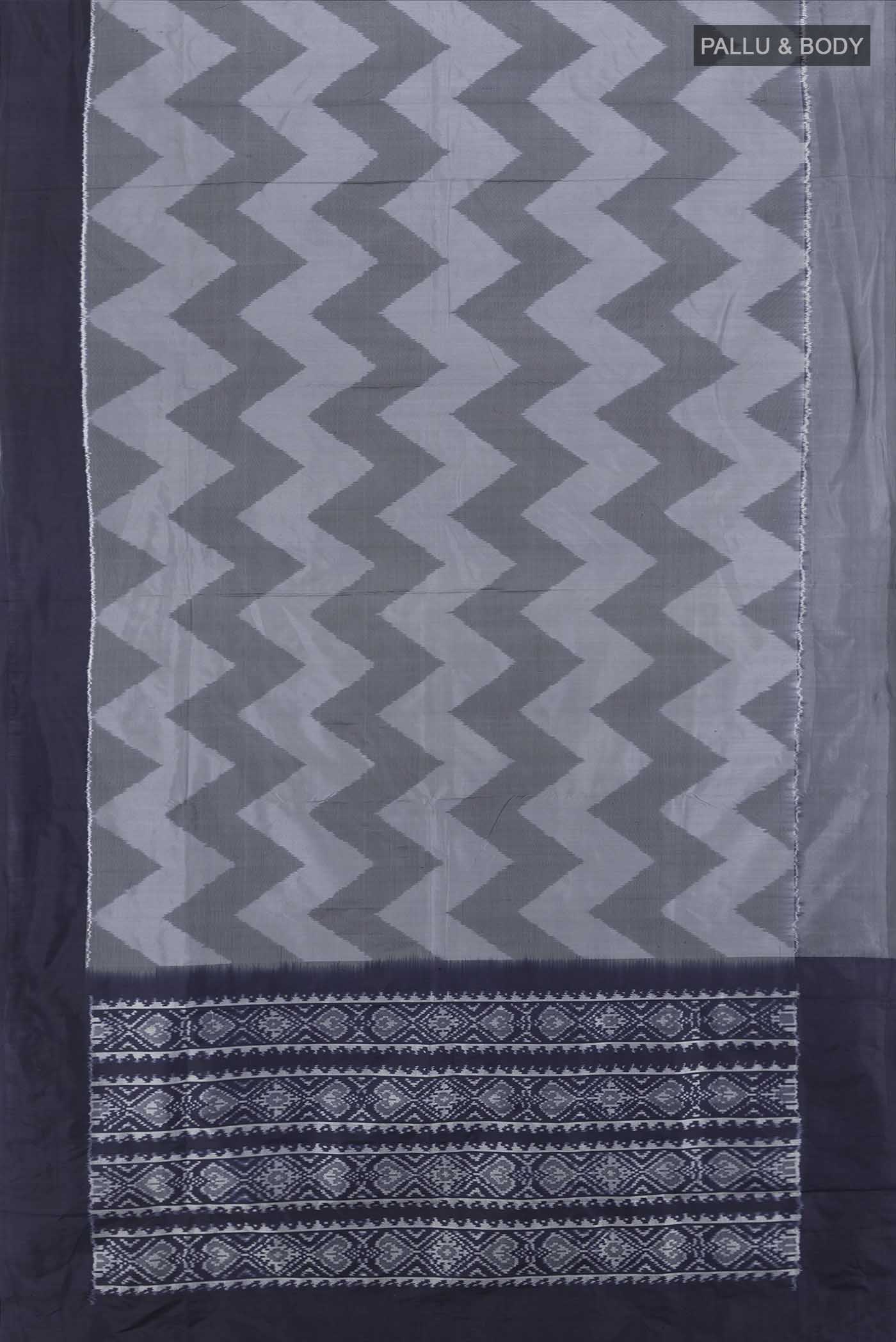 Grey Pochampally Silk Saree - Image 5