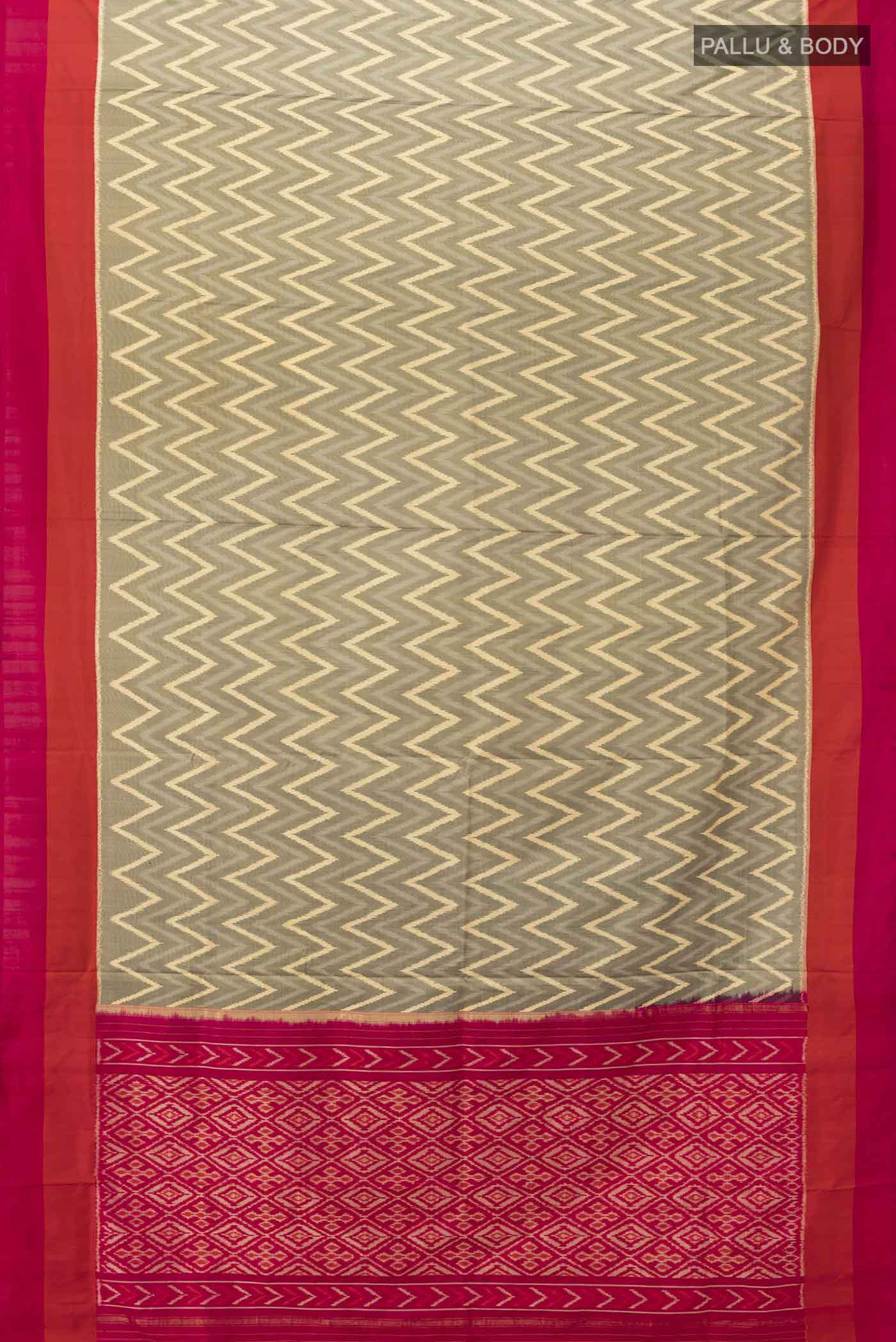 Grey Pochampally Silk Saree - Image 5
