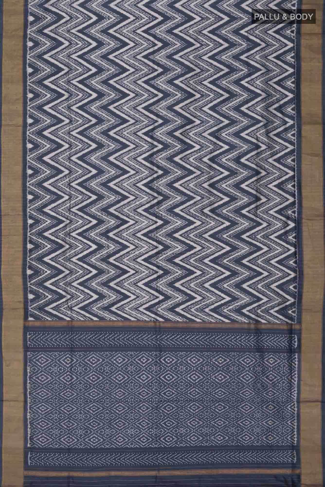 Grey Pochampally Silk Saree - Image 4