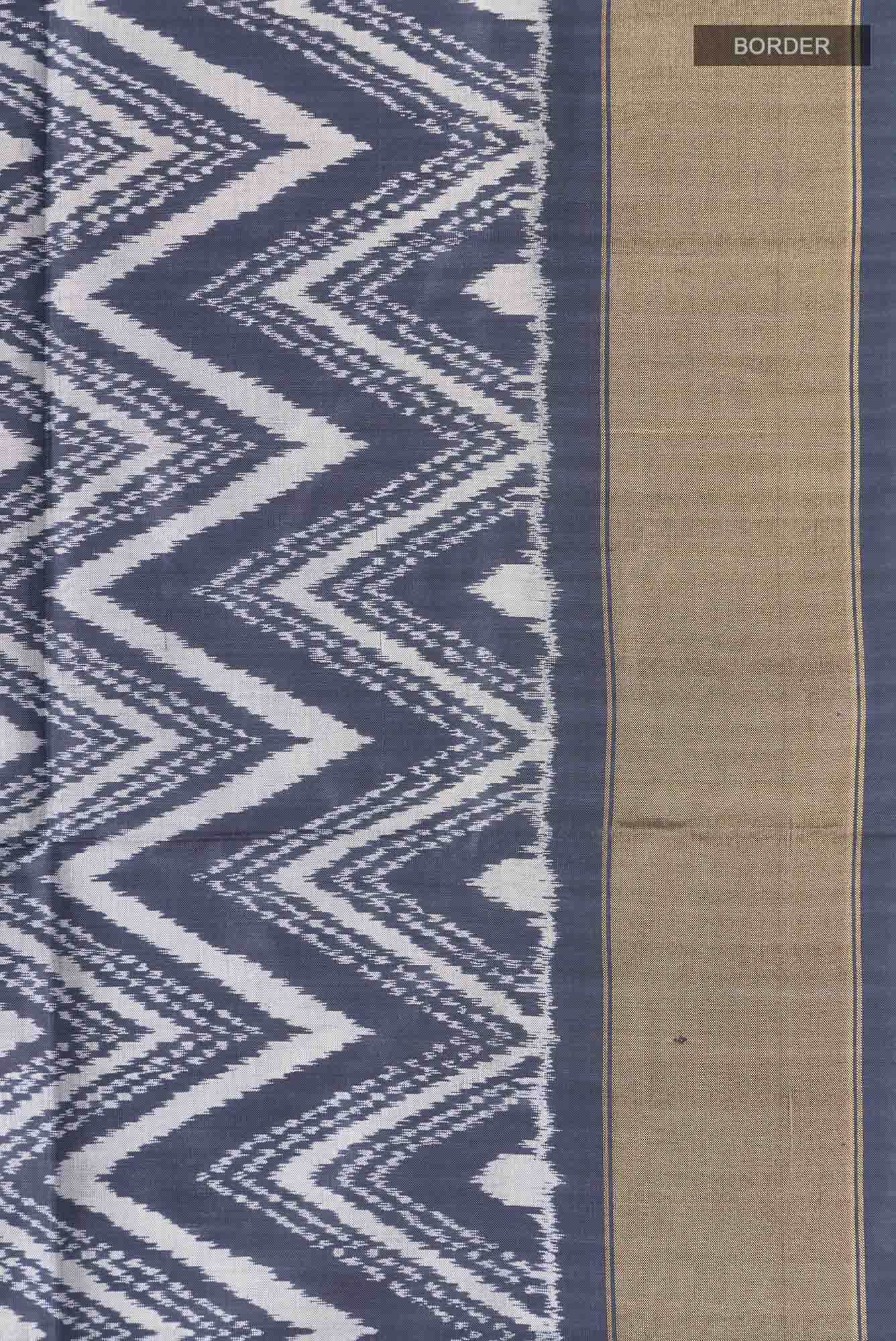 Grey Pochampally Silk Saree - Image 5