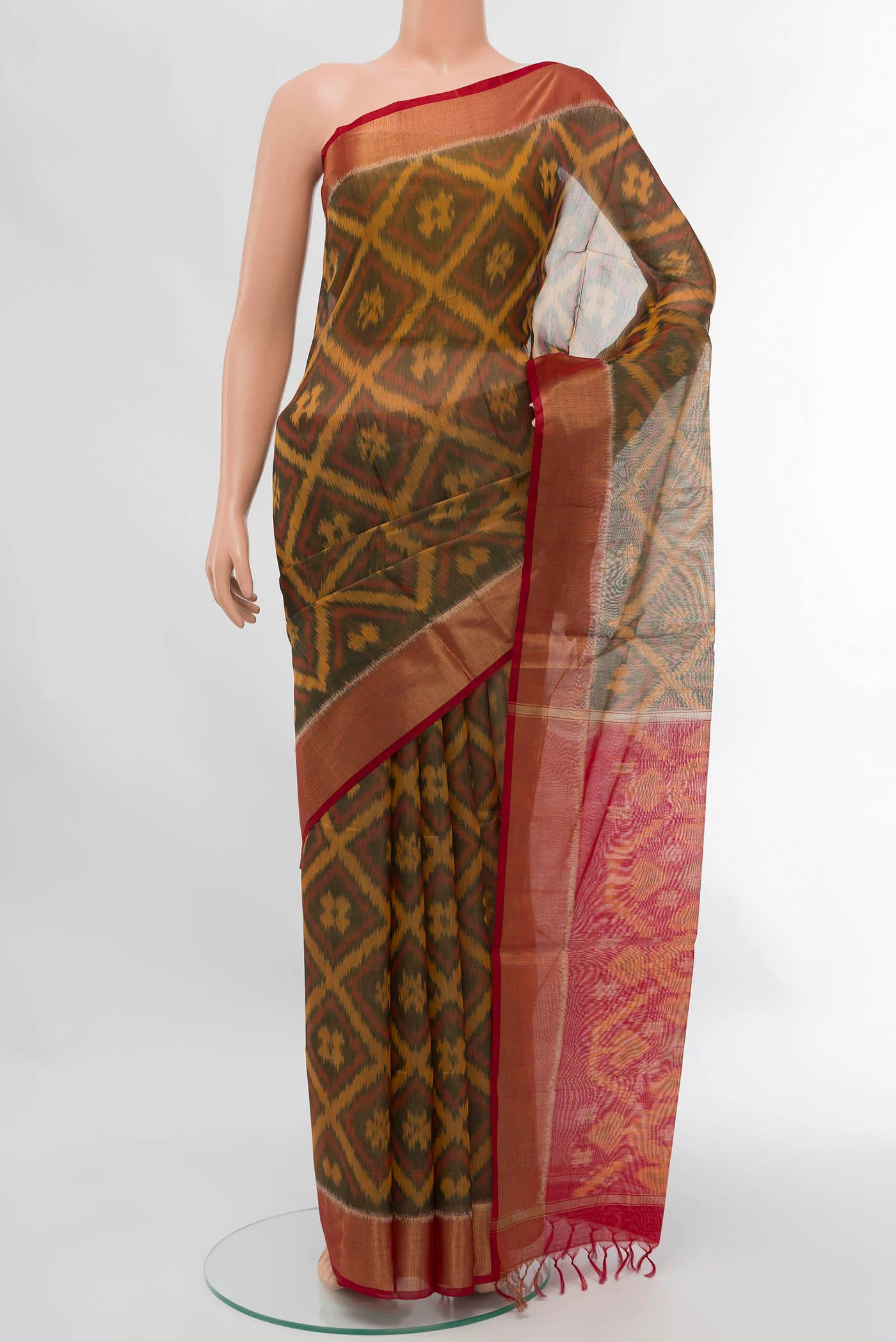 Grey Silk Cotton Saree