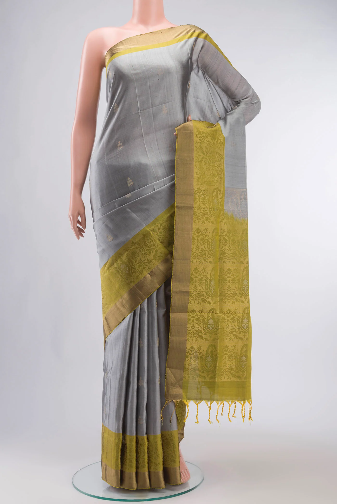 Grey Soft Silk Saree