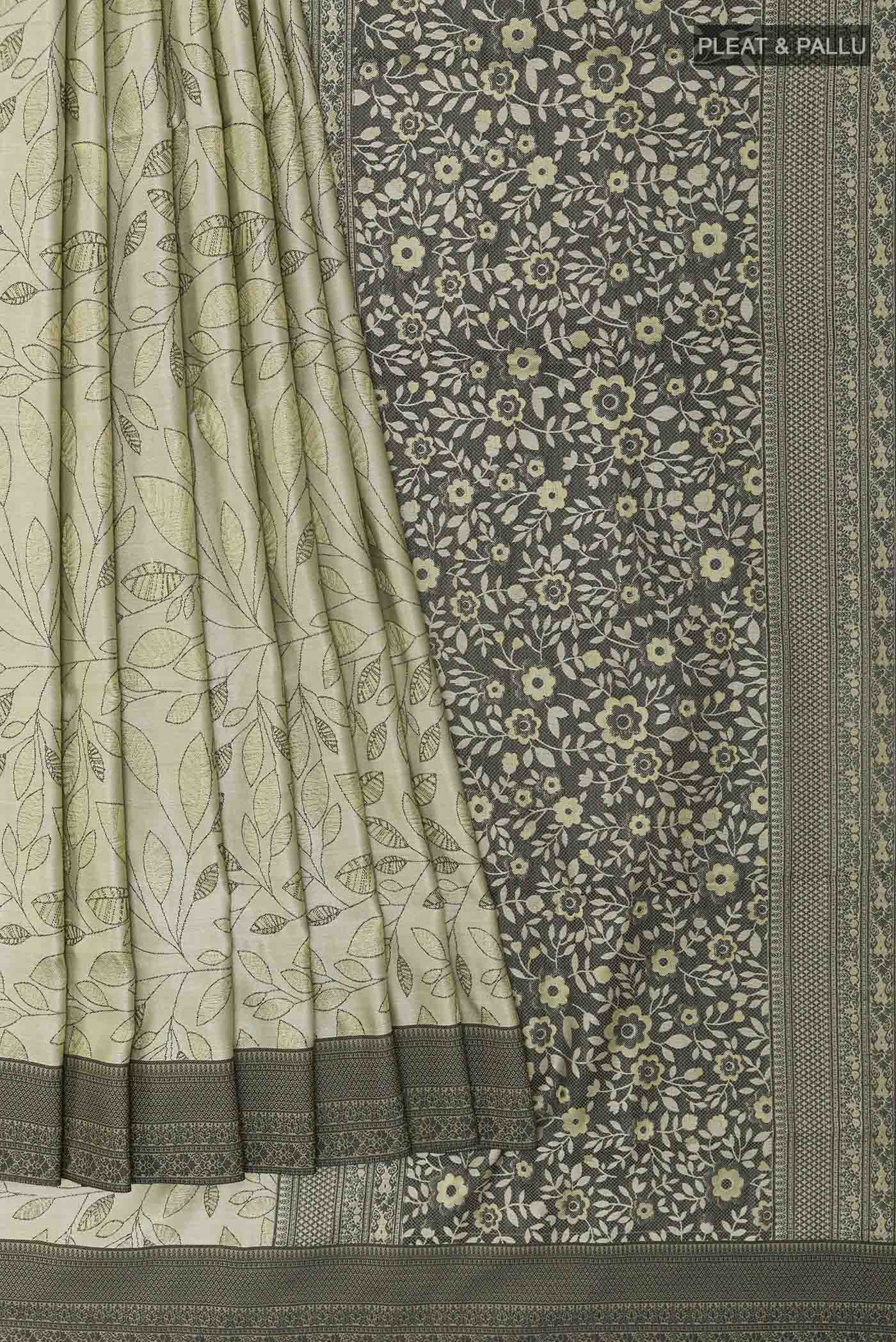 Grey Soft Silk Saree - Image 4
