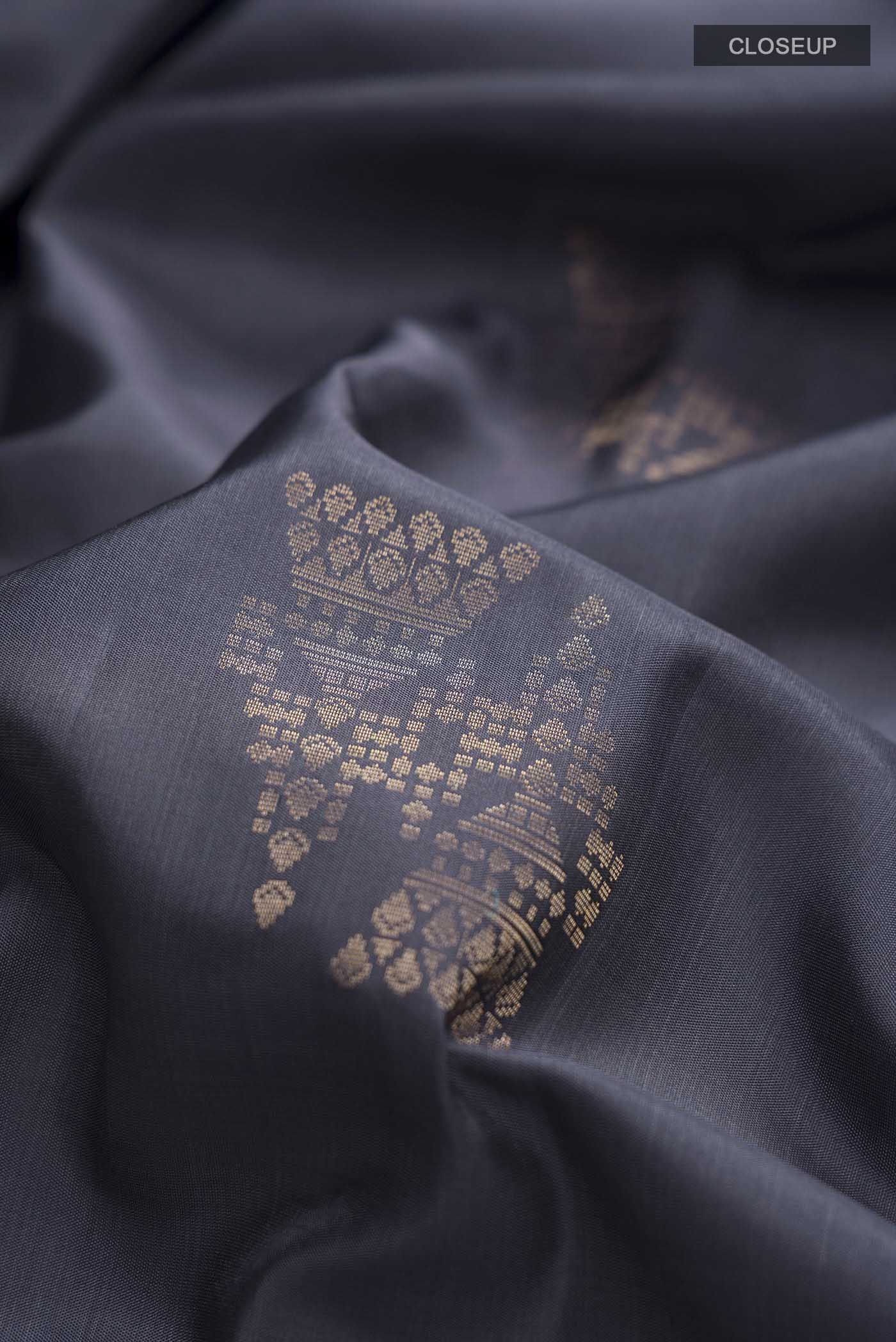 Grey Soft Silk Saree - Image 2