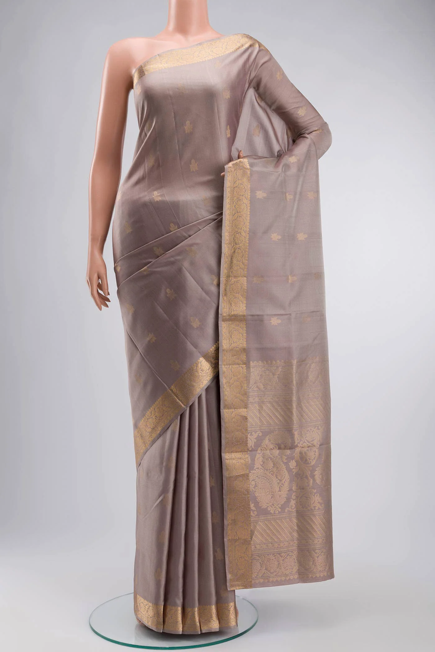 Grey Soft Silk Saree