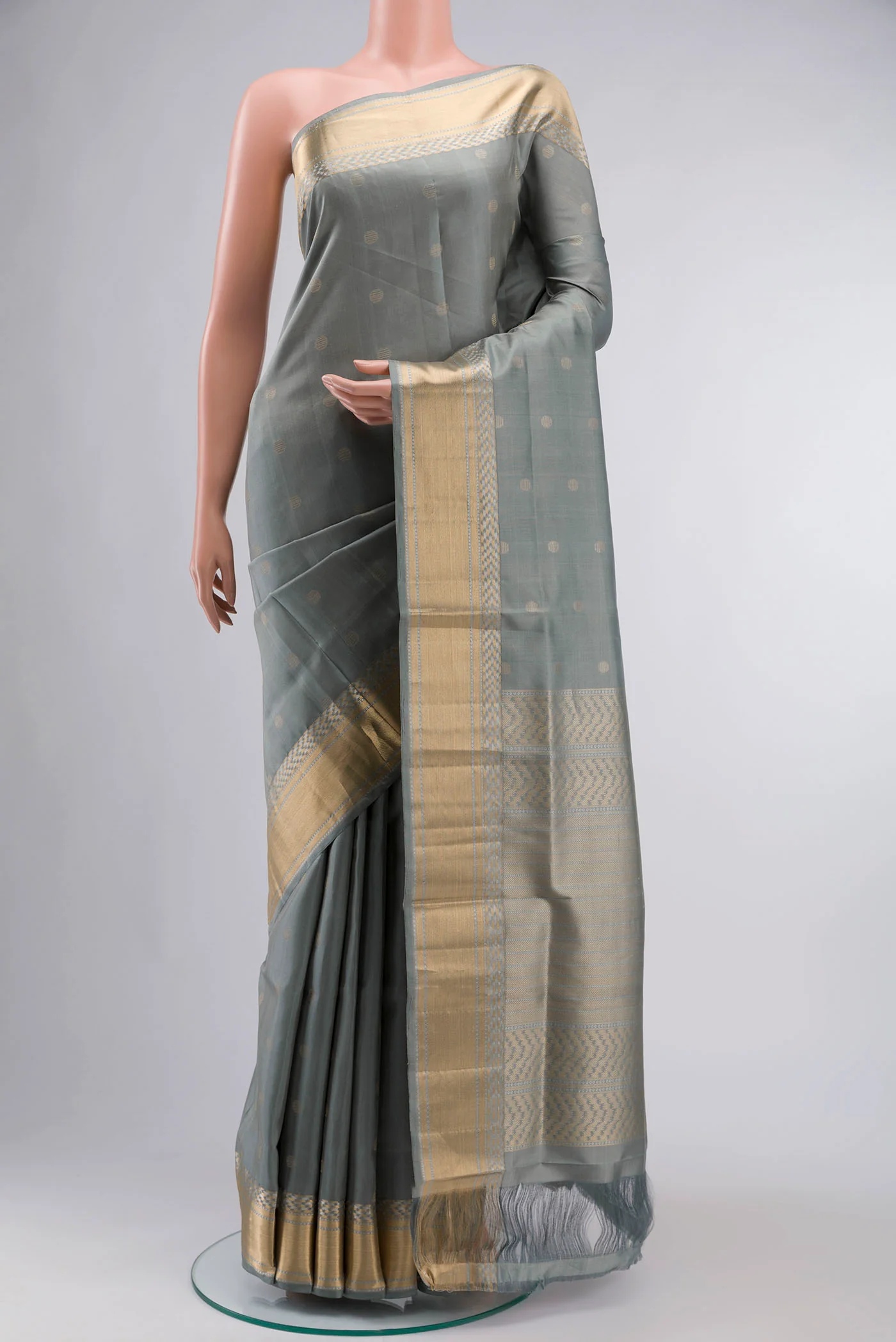 Grey Soft Silk Saree