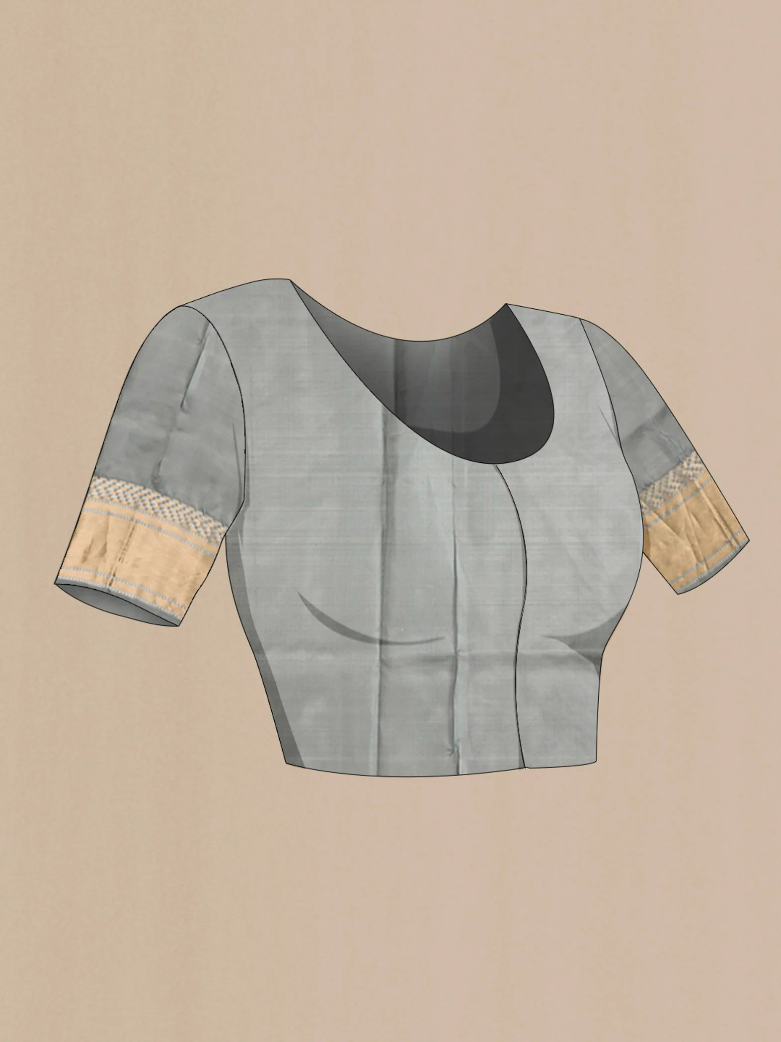 Grey Soft Silk Saree - Image 4