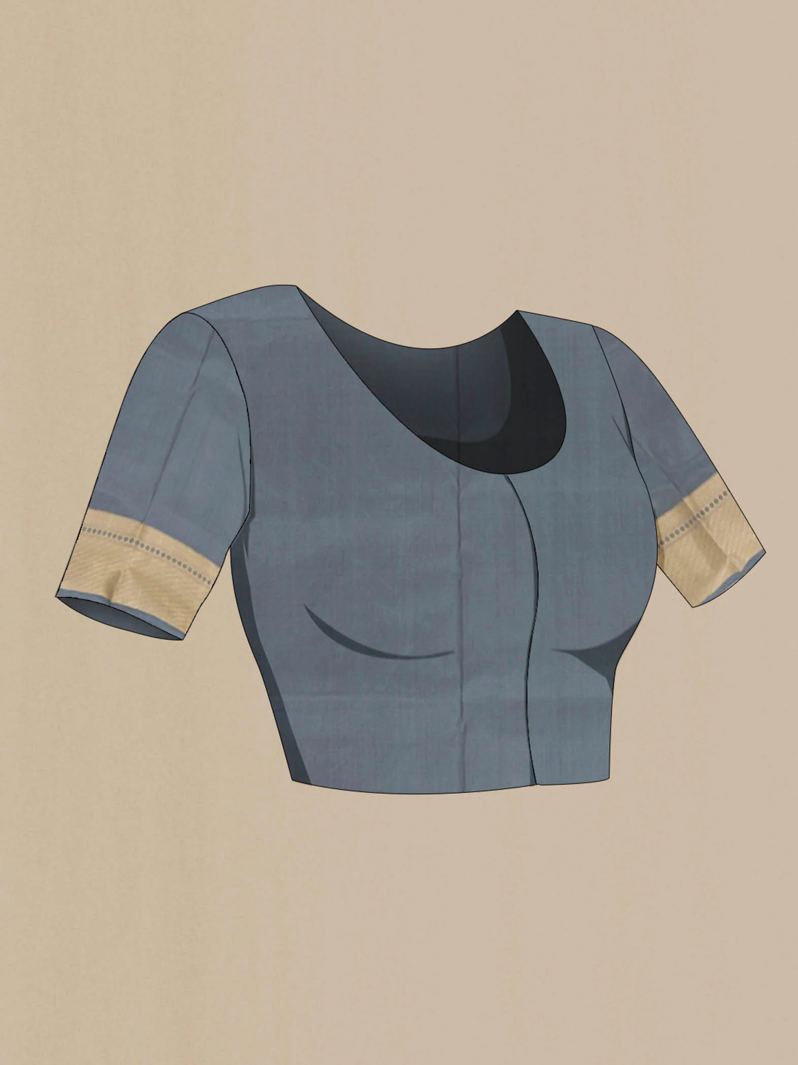 Grey Soft Silk Saree - Image 2