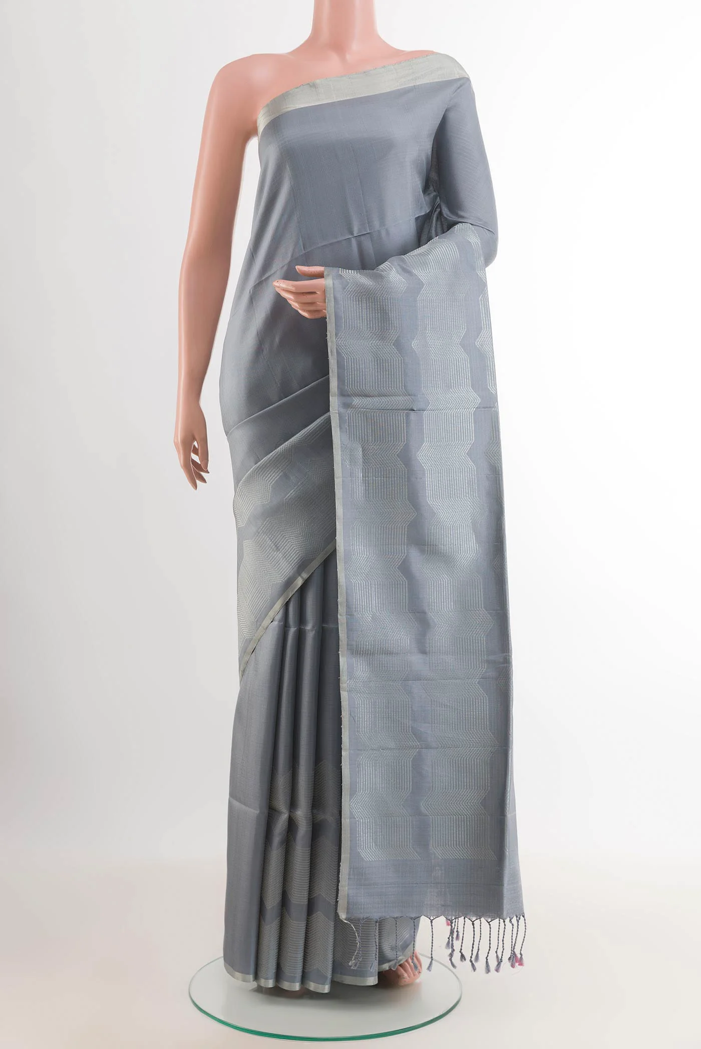 Grey Soft Silk Saree