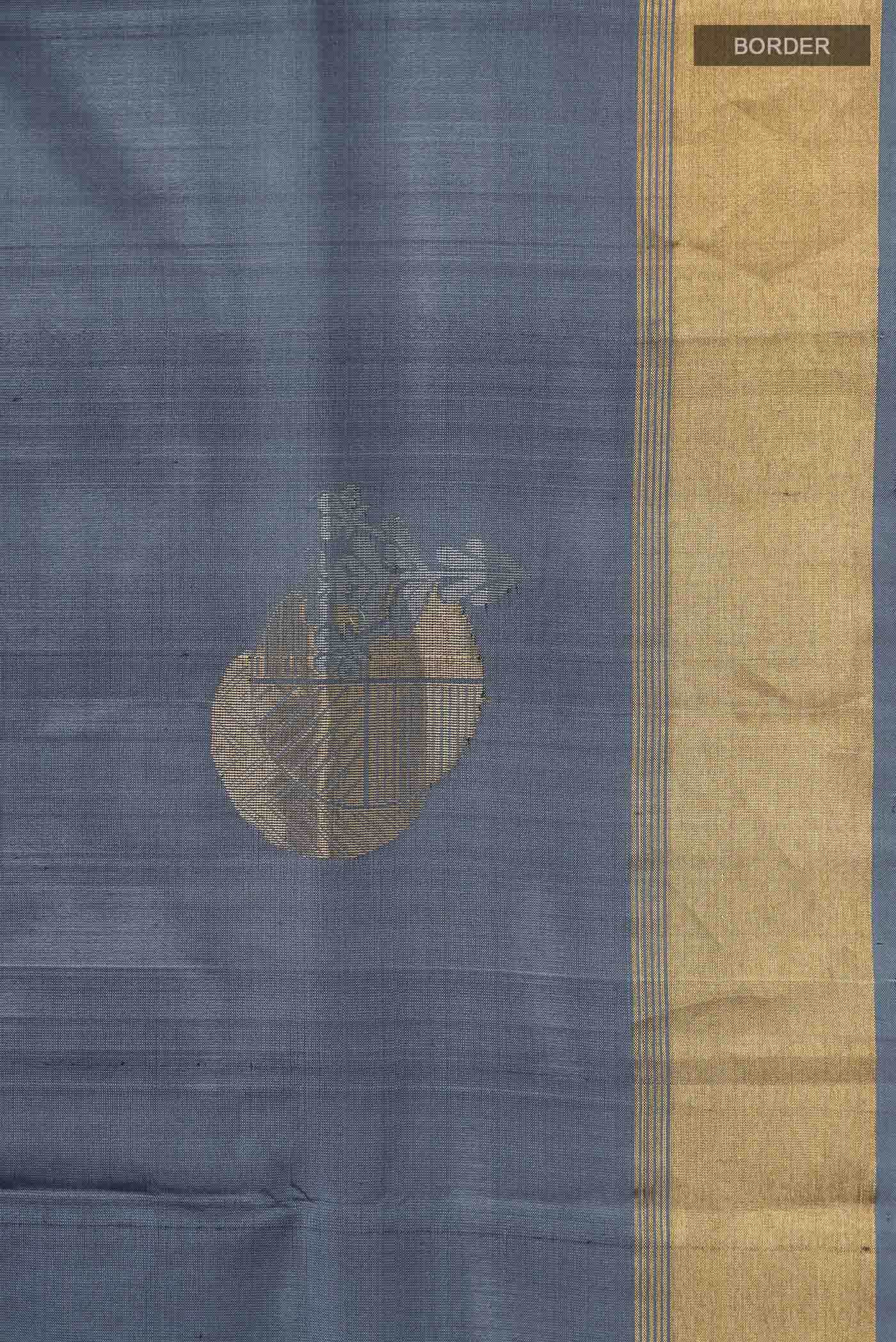 Grey Soft Silk Saree - Image 4