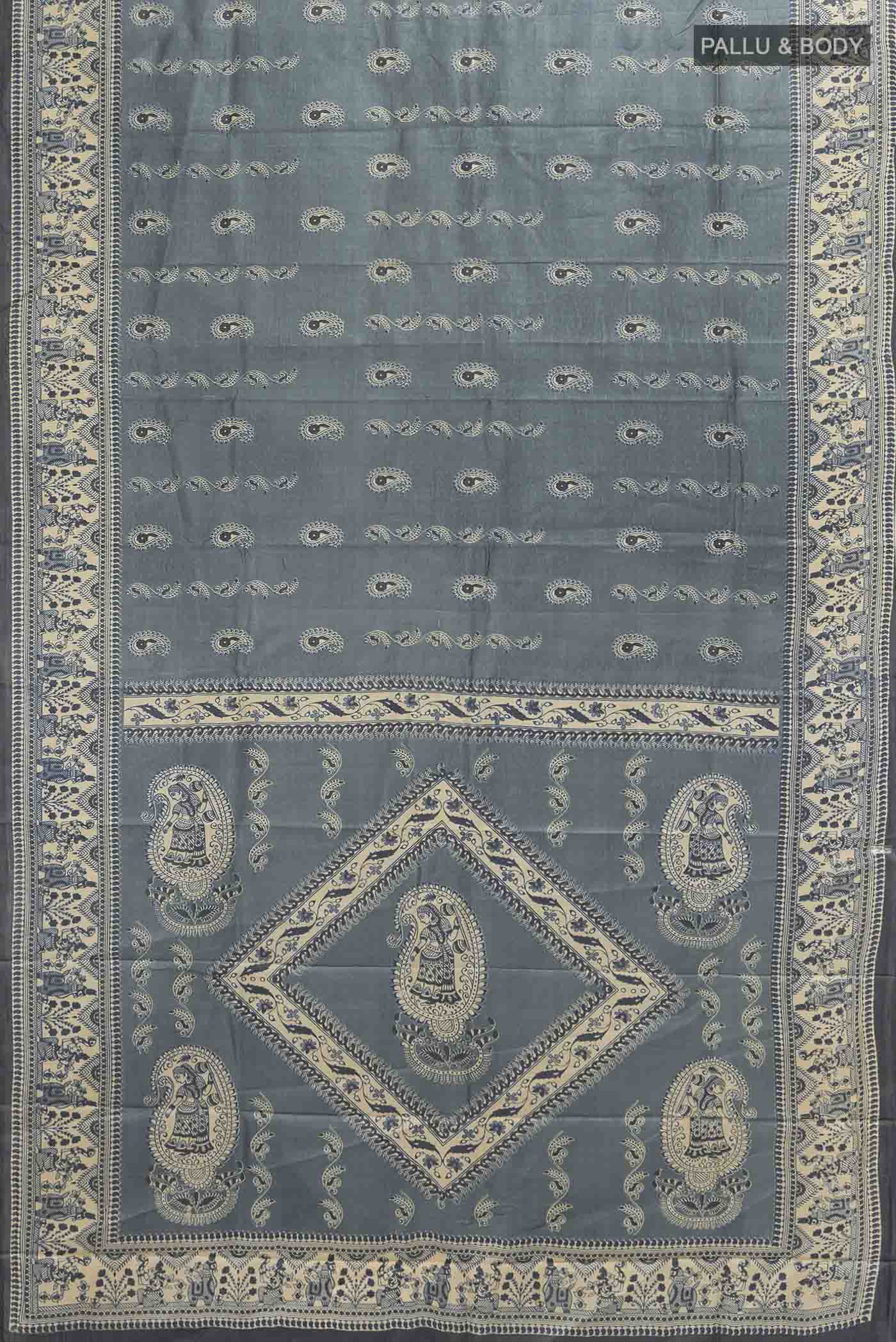 Grey Tussar Saree - Image 5