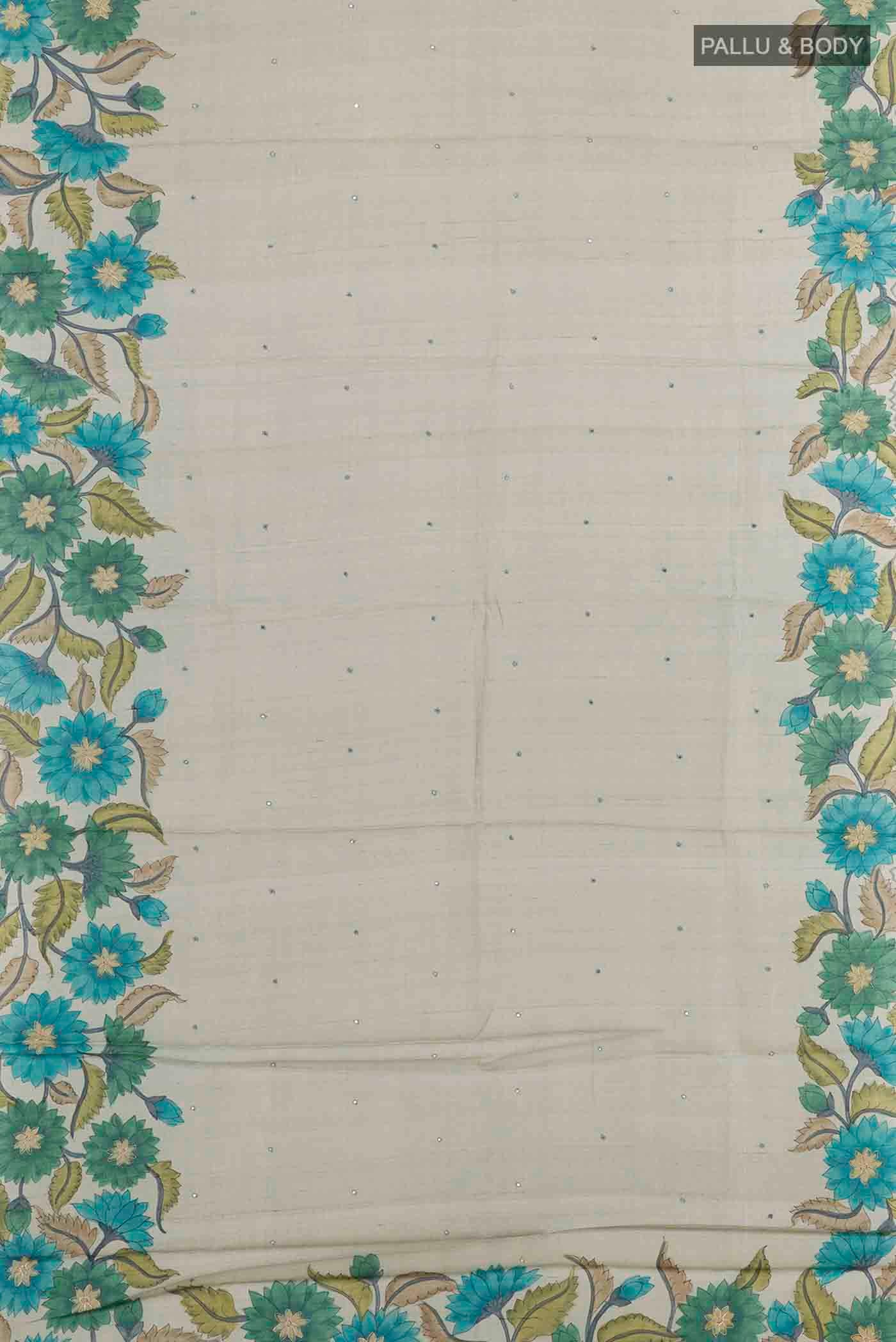 Grey Tussar Saree - Image 5