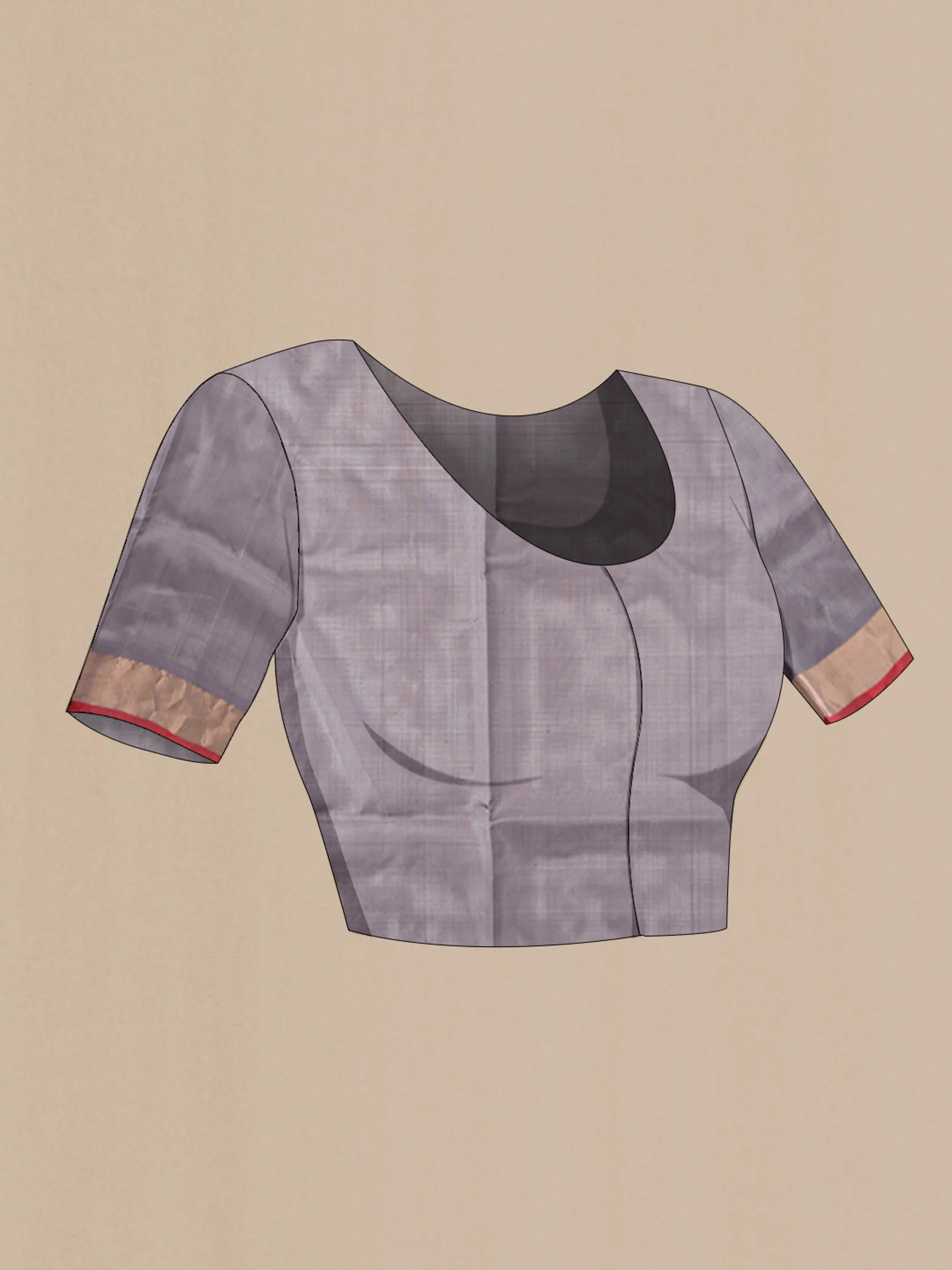 Grey Uppada Silk Saree - Image 5