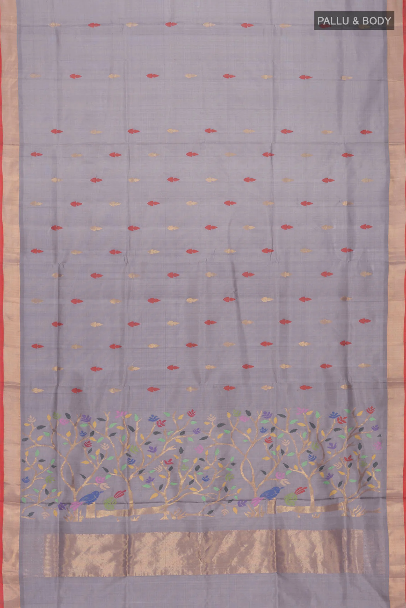 Grey Uppada Silk Saree - Image 6