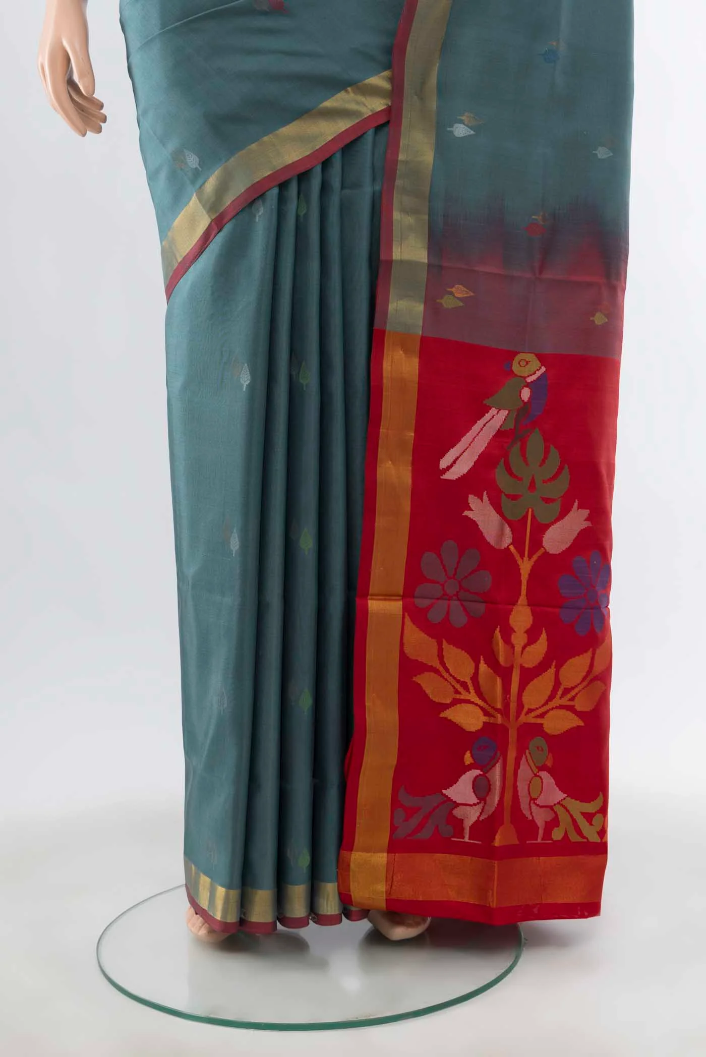 Grey Uppada Silk Saree - Image 3