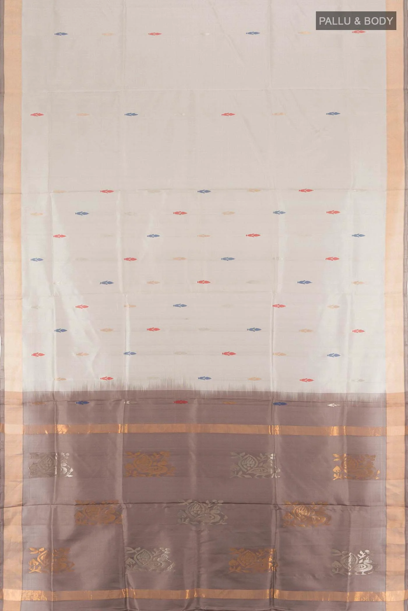 Grey Uppada Silk Saree - Image 5
