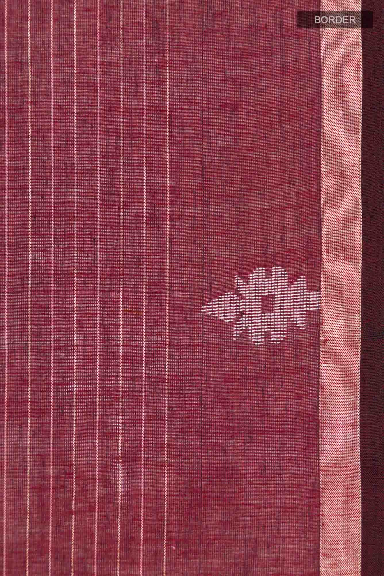 Haimanti-Maroon Bengal Cotton Saree - Image 5