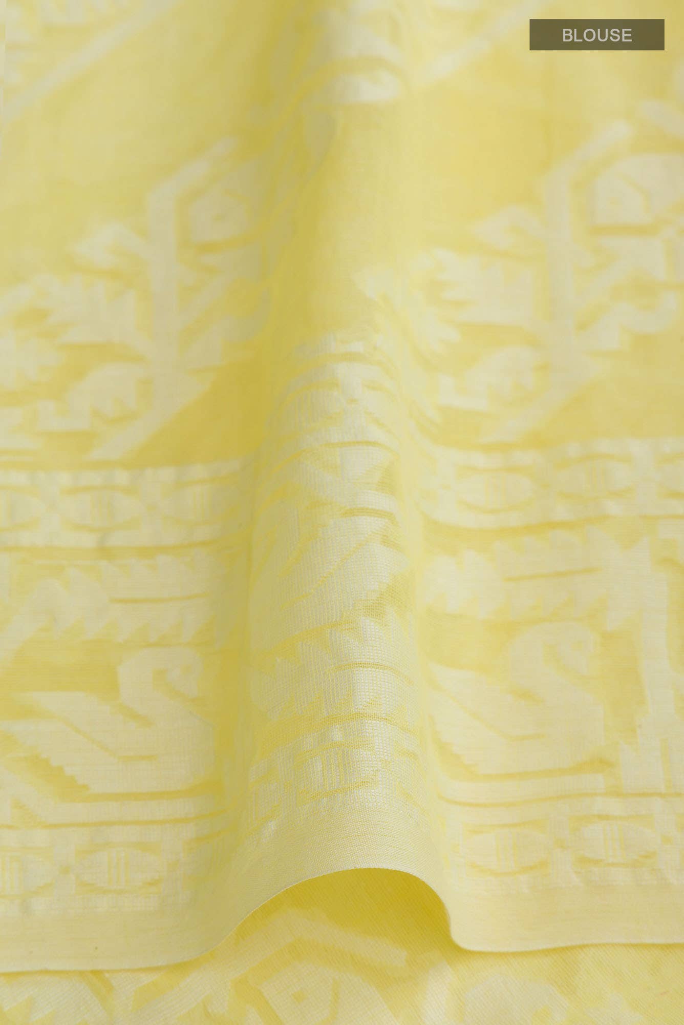 Hansika-Yellow Bengal Cotton Saree - Image 6