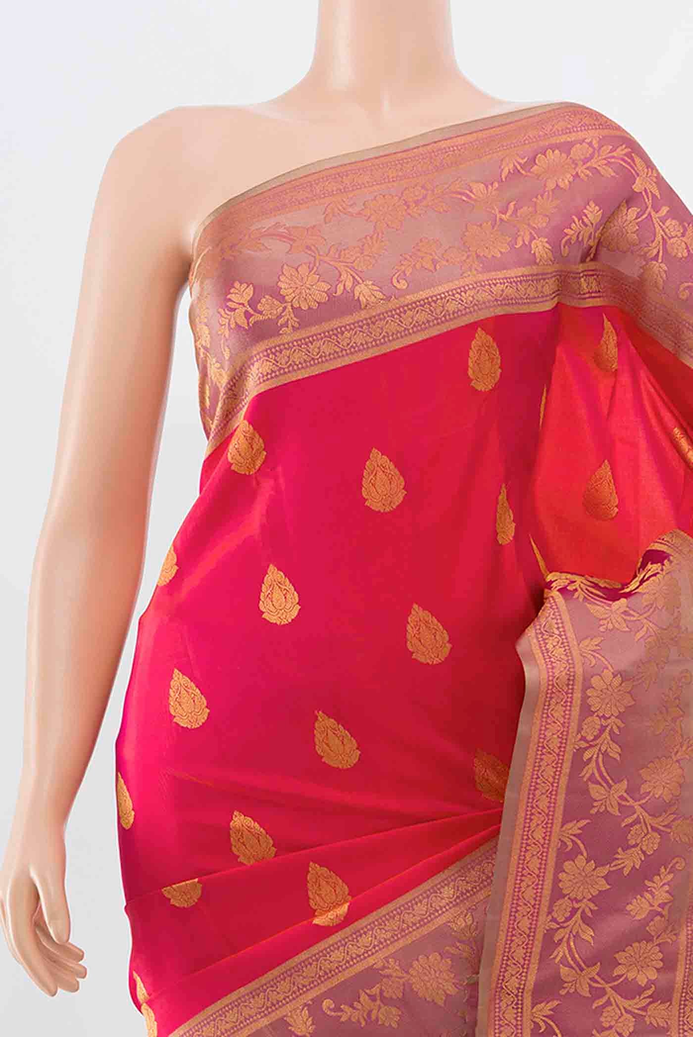 Imperial Pink Kanchipuram Silk Saree - Image 2