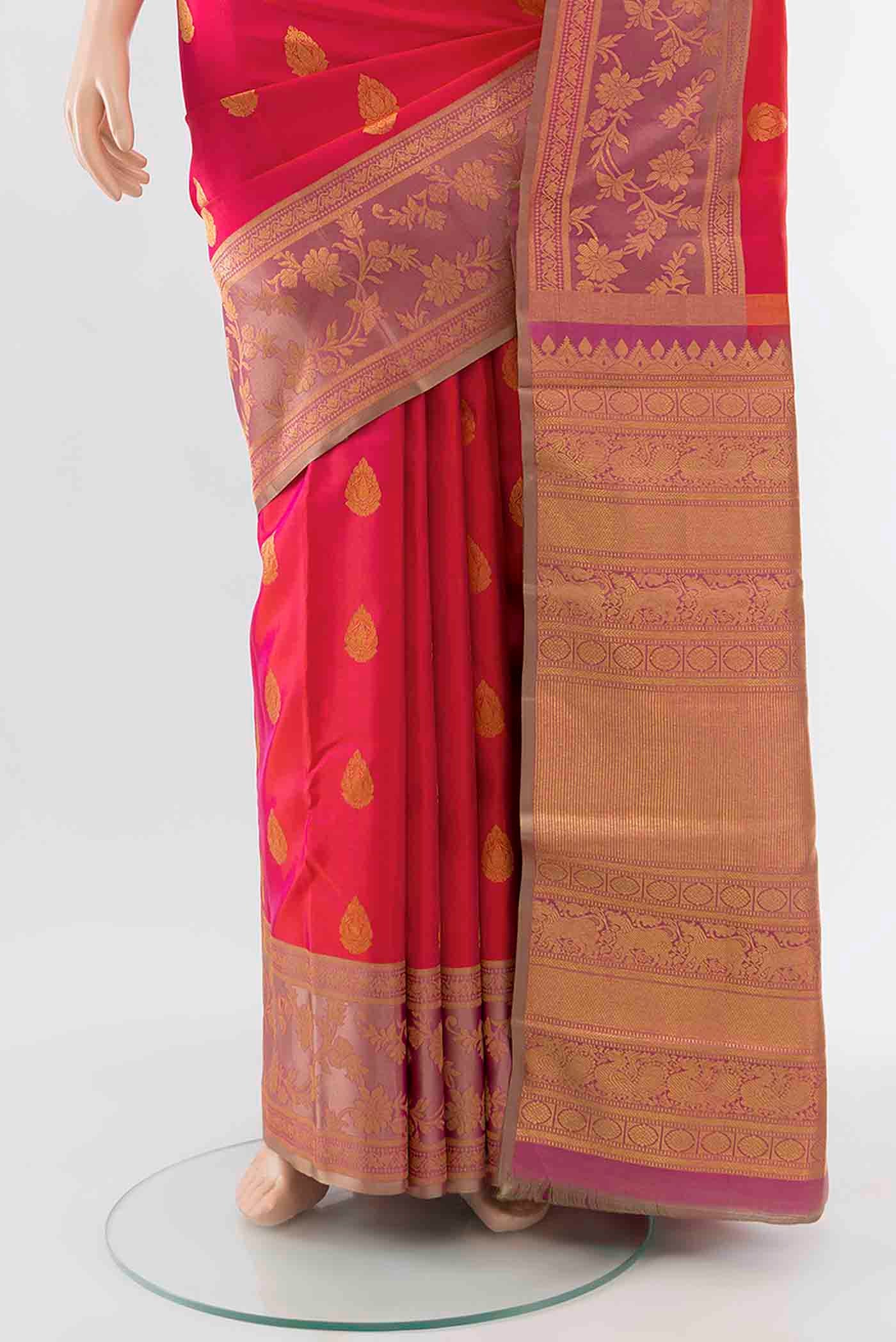 Imperial Pink Kanchipuram Silk Saree - Image 3