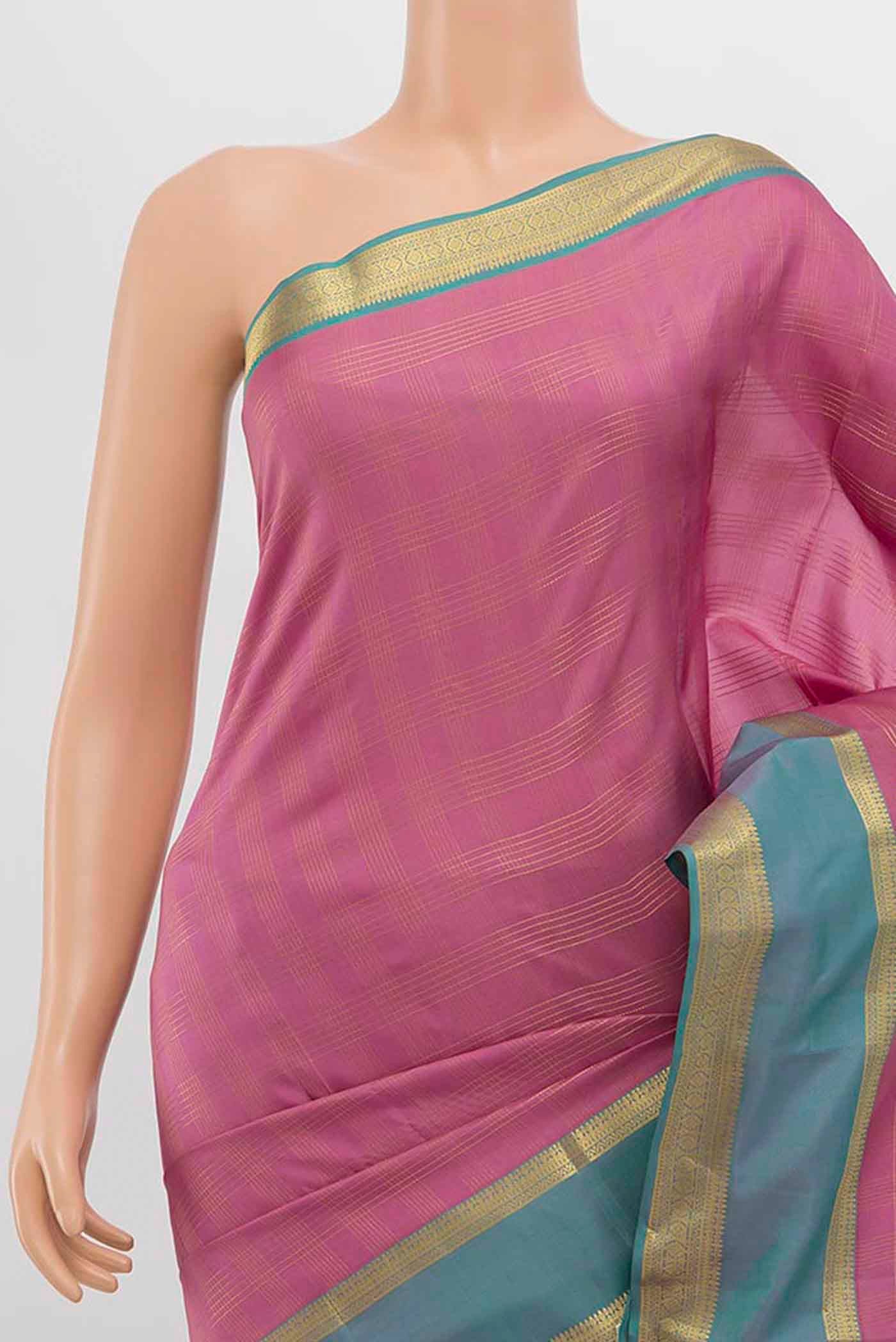 Imperial Pink Kanchipuram Silk Saree - Image 2