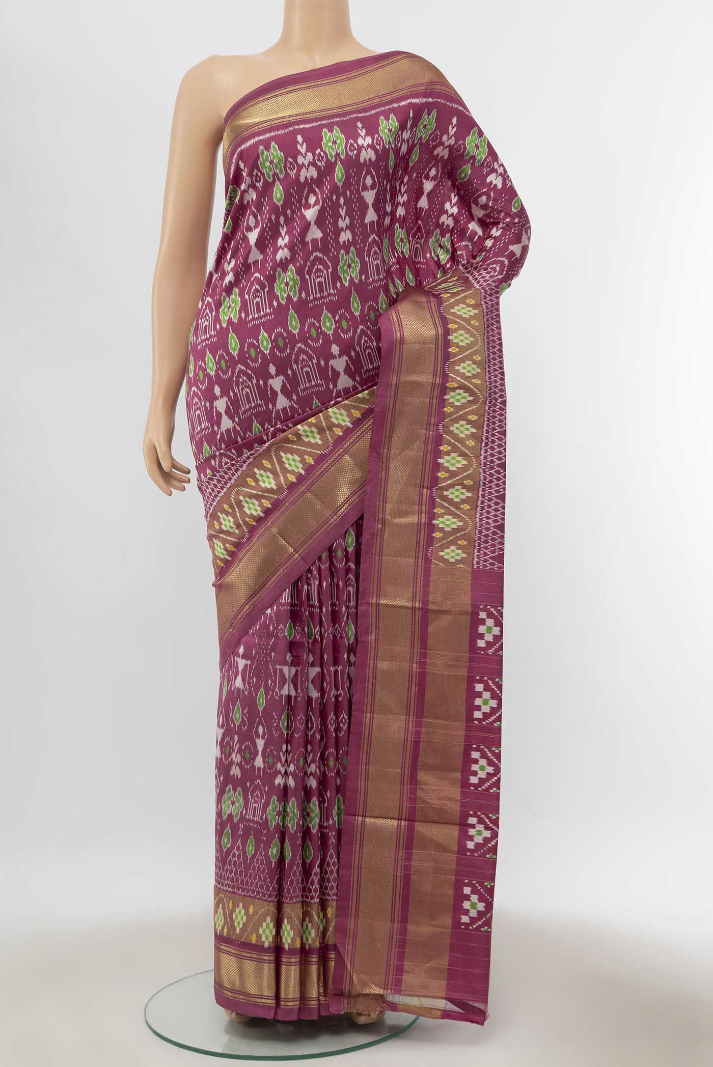 Imperial Pink Pochampally Silk Saree