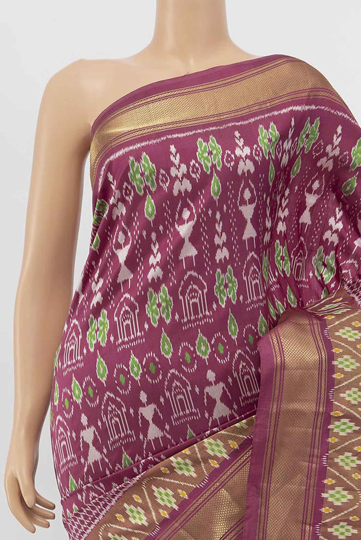 Imperial Pink Pochampally Silk Saree - Image 2