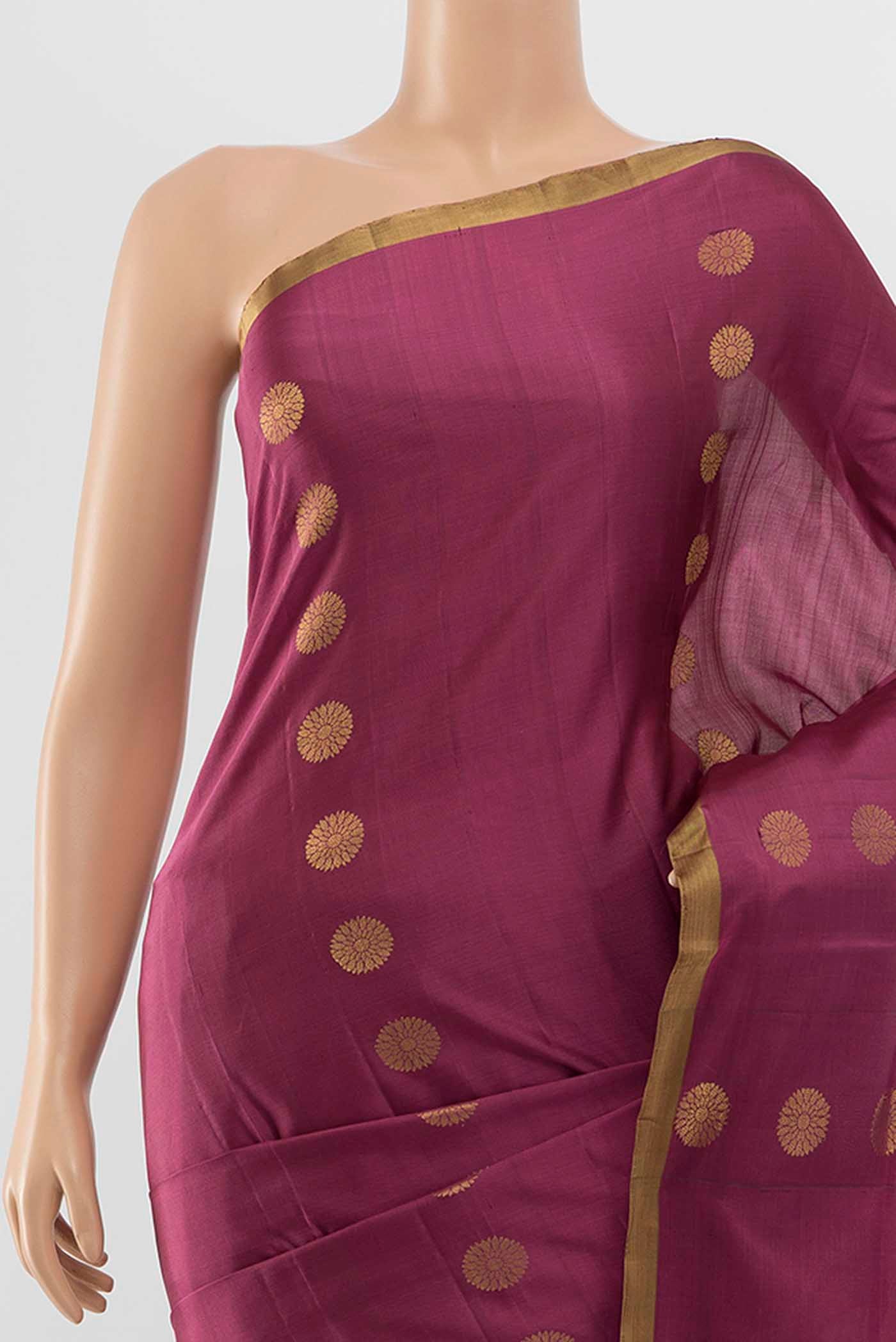 Imperial Pink Soft Silk Saree - Image 2