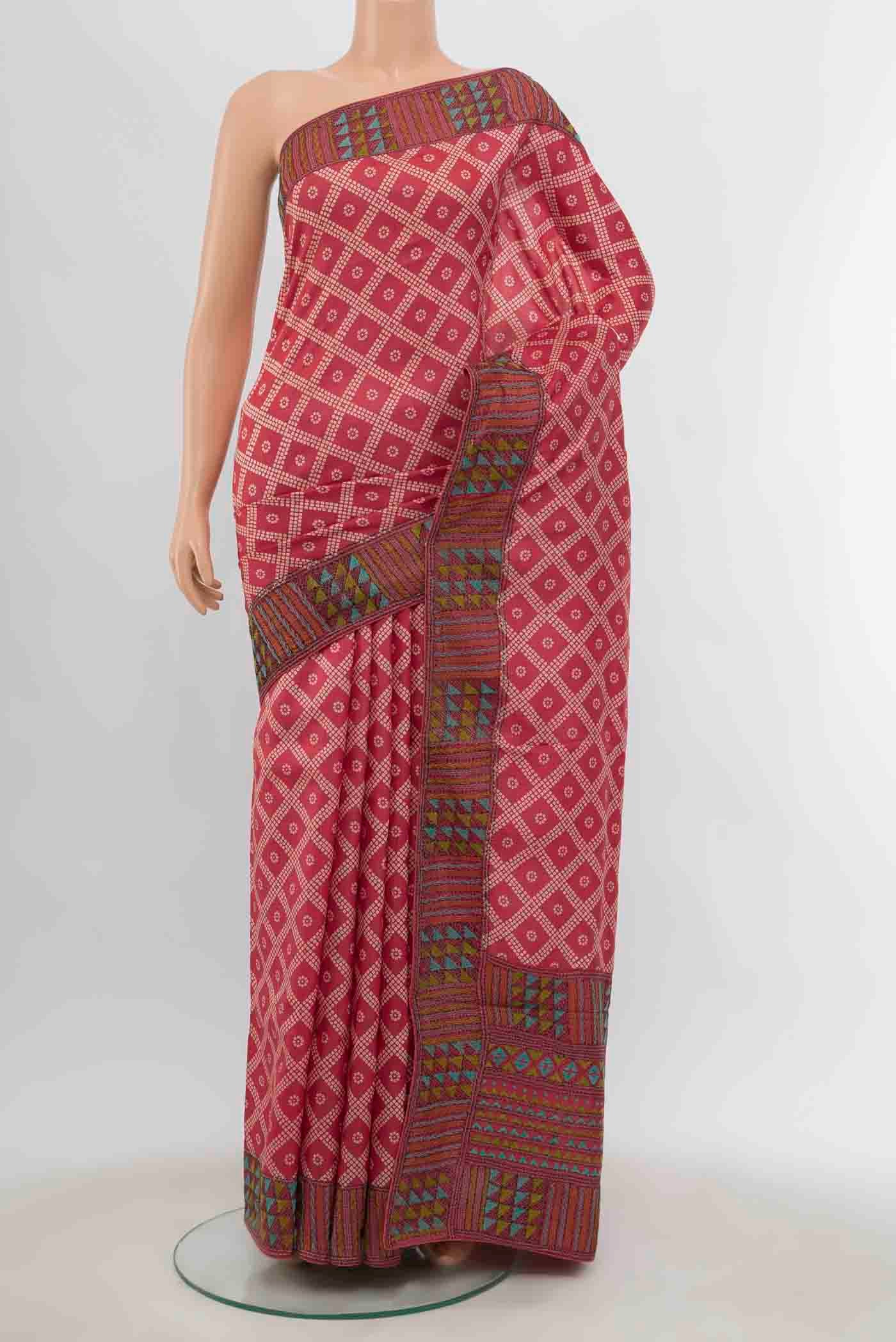 Imperial Pink Tussar Silk Saree