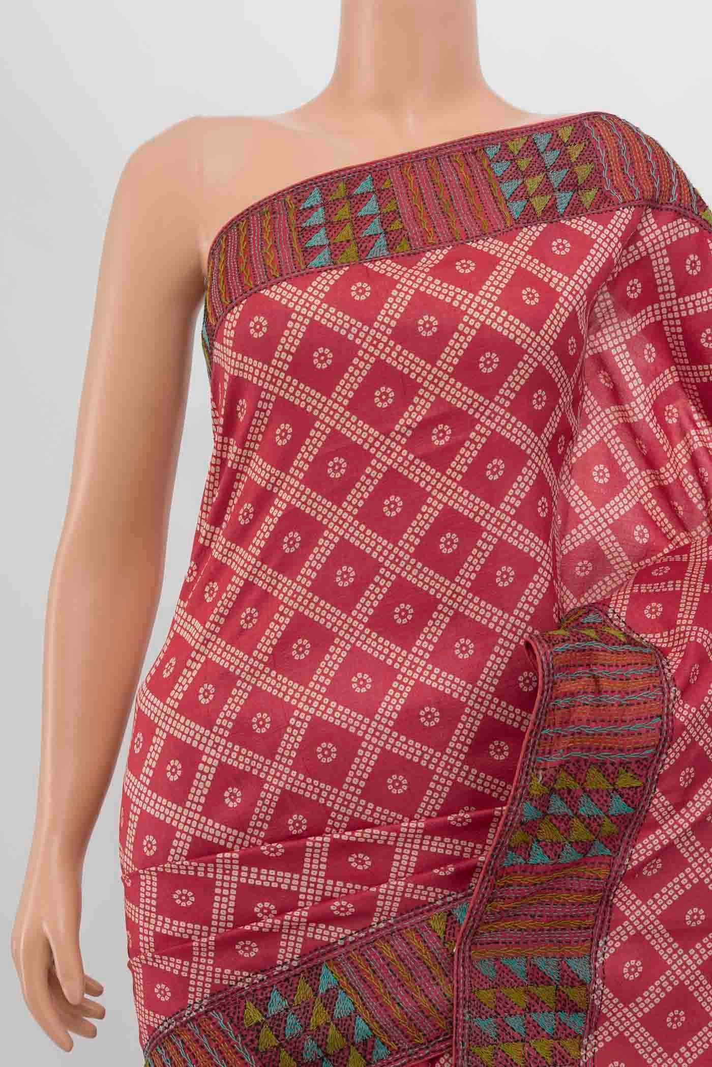 Imperial Pink Tussar Silk Saree - Image 2